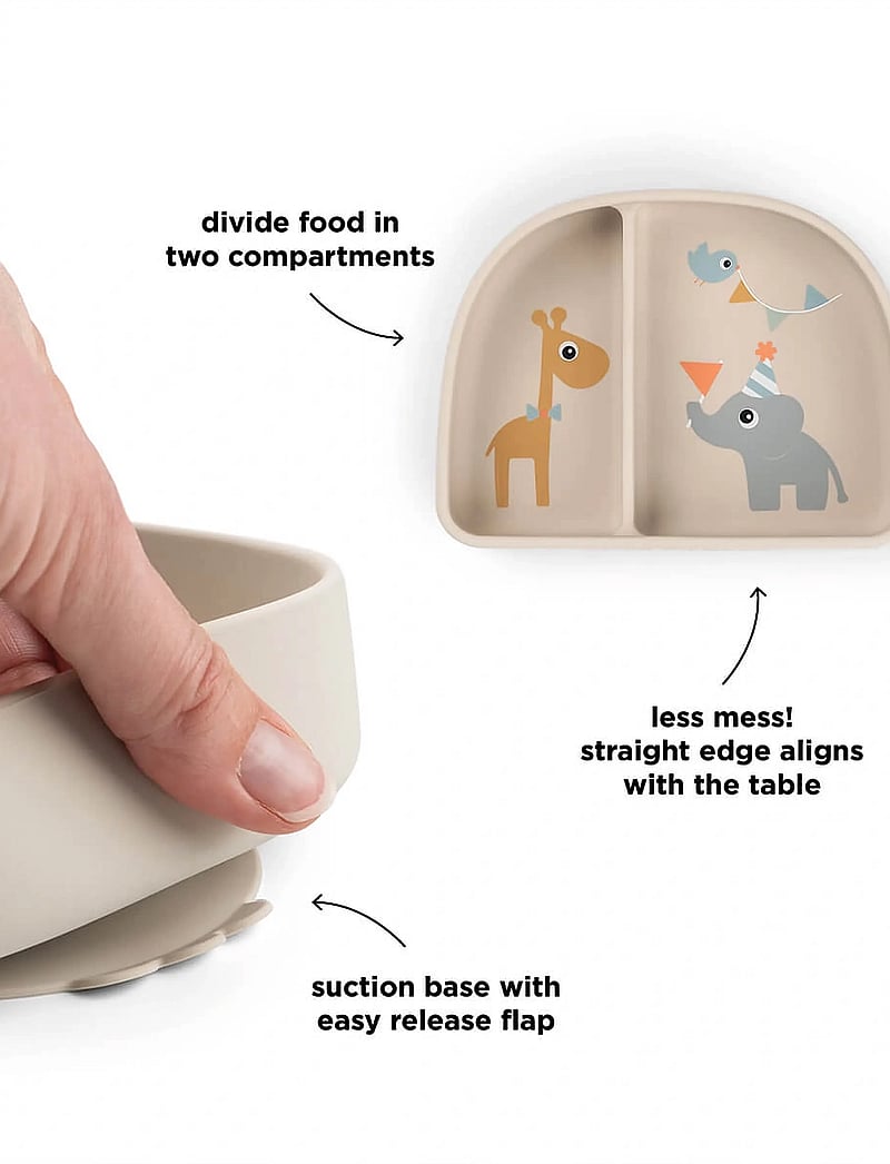 Done by Deer - Stick&Stay compartment bowl Celebration Sand - taldrikud - sand - 2