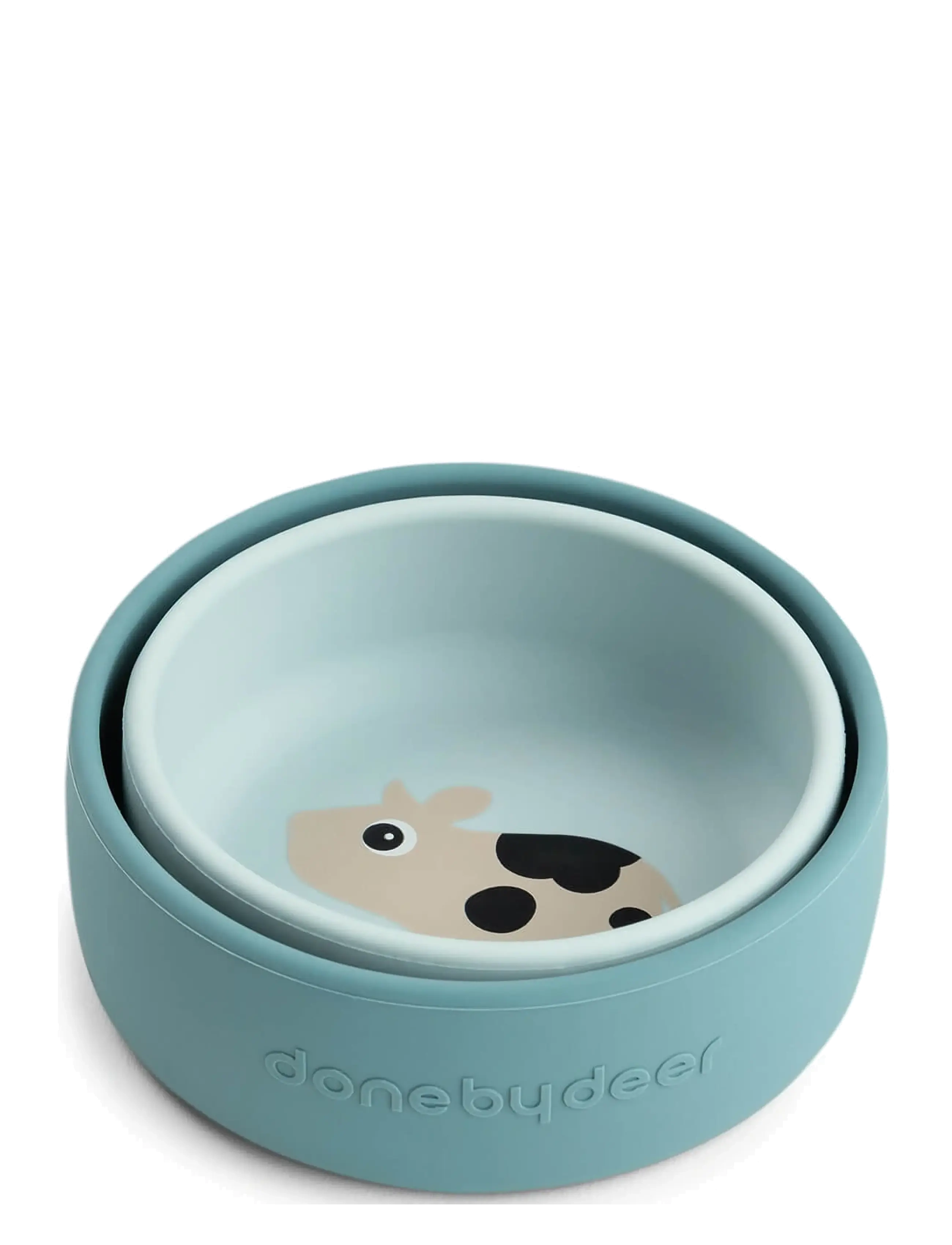 Done by Deer - Silicone bowl set 2 pcs Dotti Blue - skåler - blue - 2