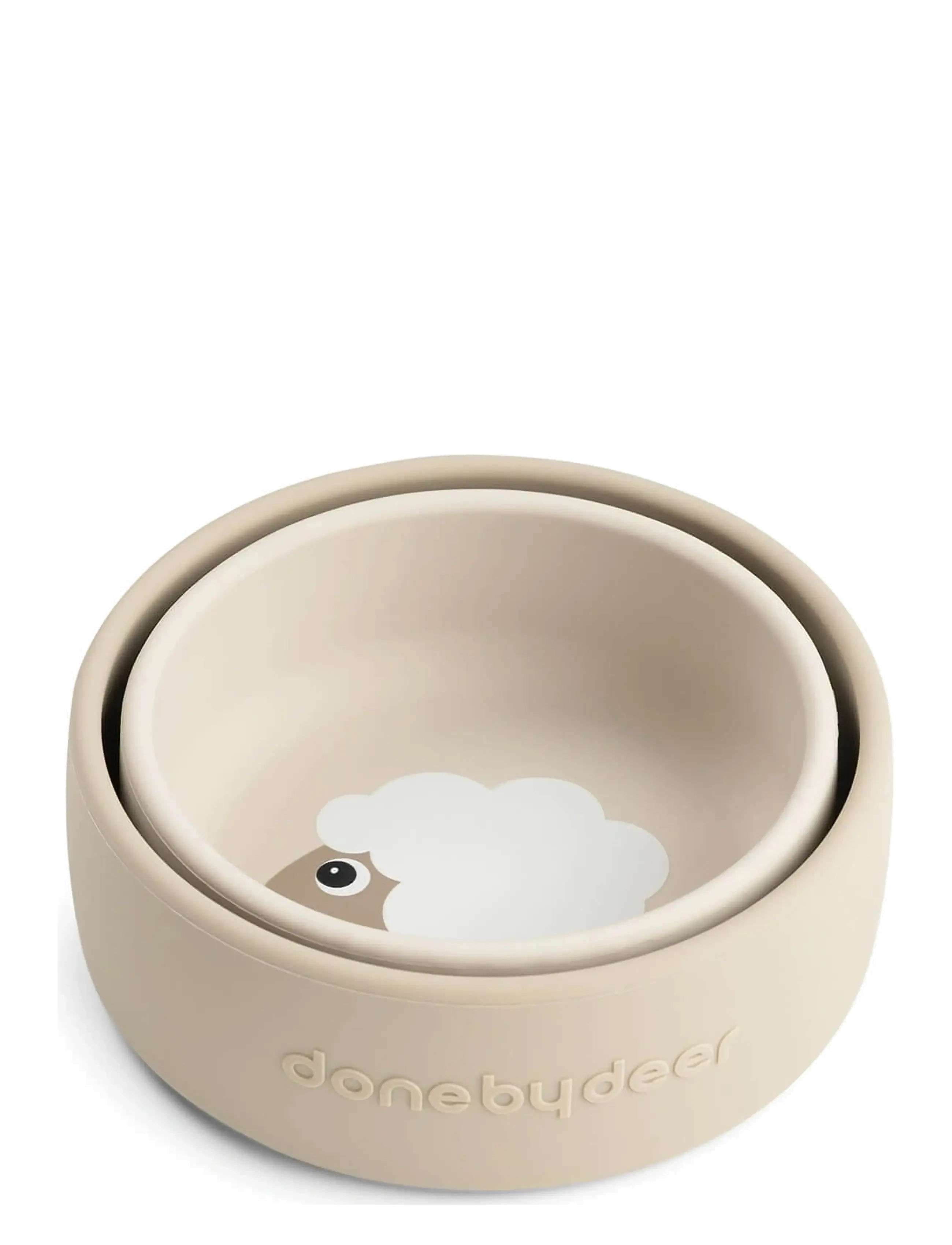 Done by Deer - Silicone bowl set 2 pcs Sheepy Sand - tallrikar & skålar - sand - 2