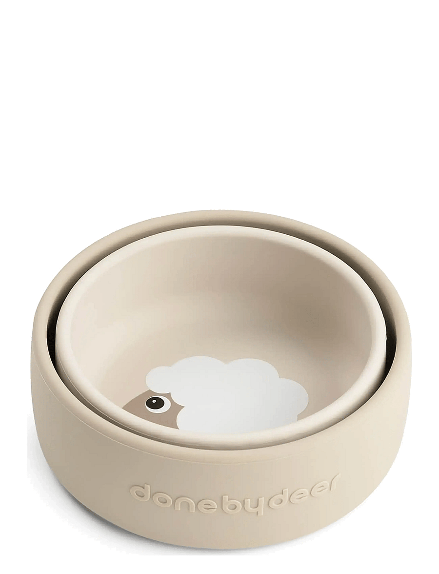Done by Deer - Silicone bowl set 2 pcs Sheepy Sand - tallrikar & skålar - sand - 2
