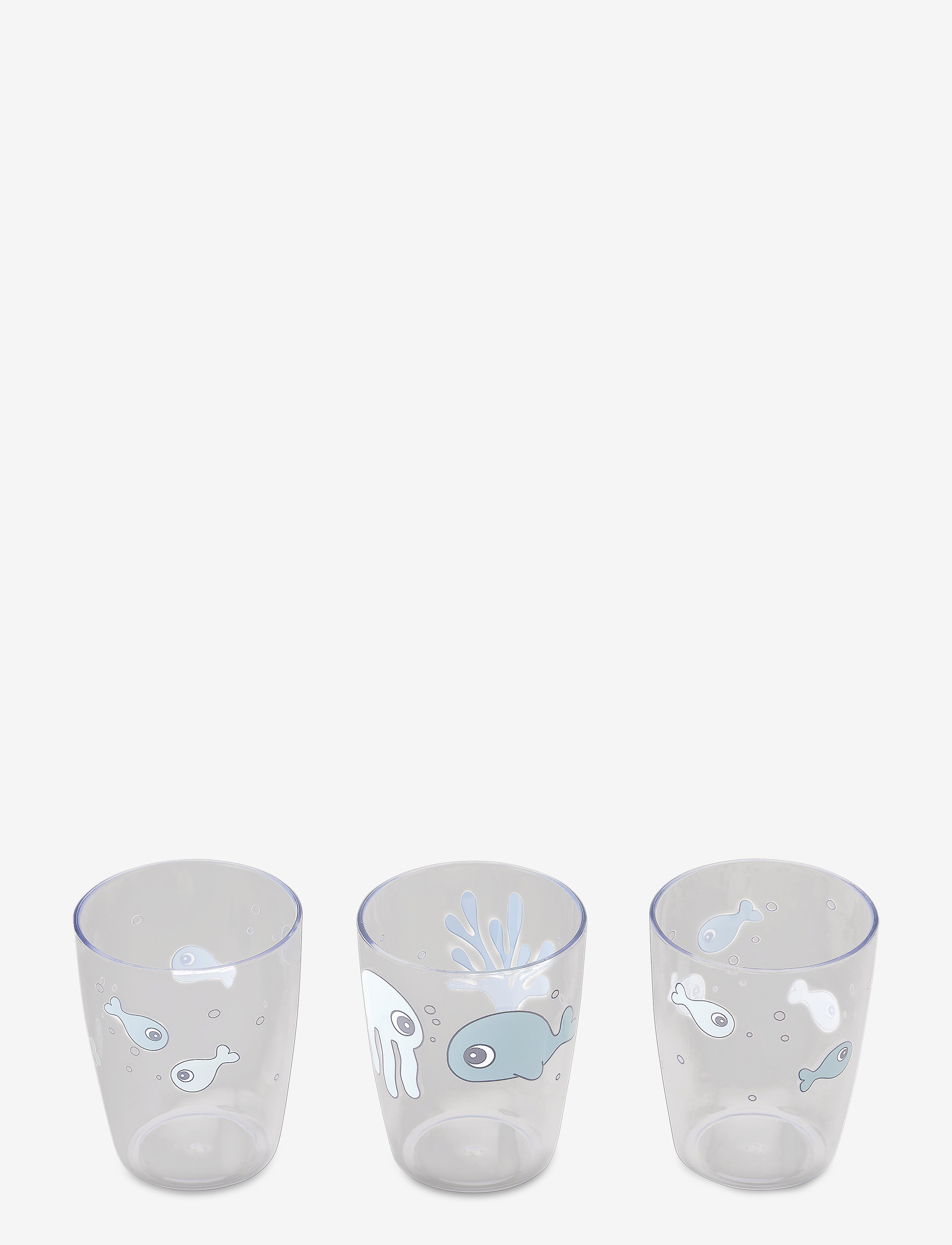 Done by Deer Yummy mini glass 3 pcs Sea friends Blue - Done by Deer - BLUE / blue