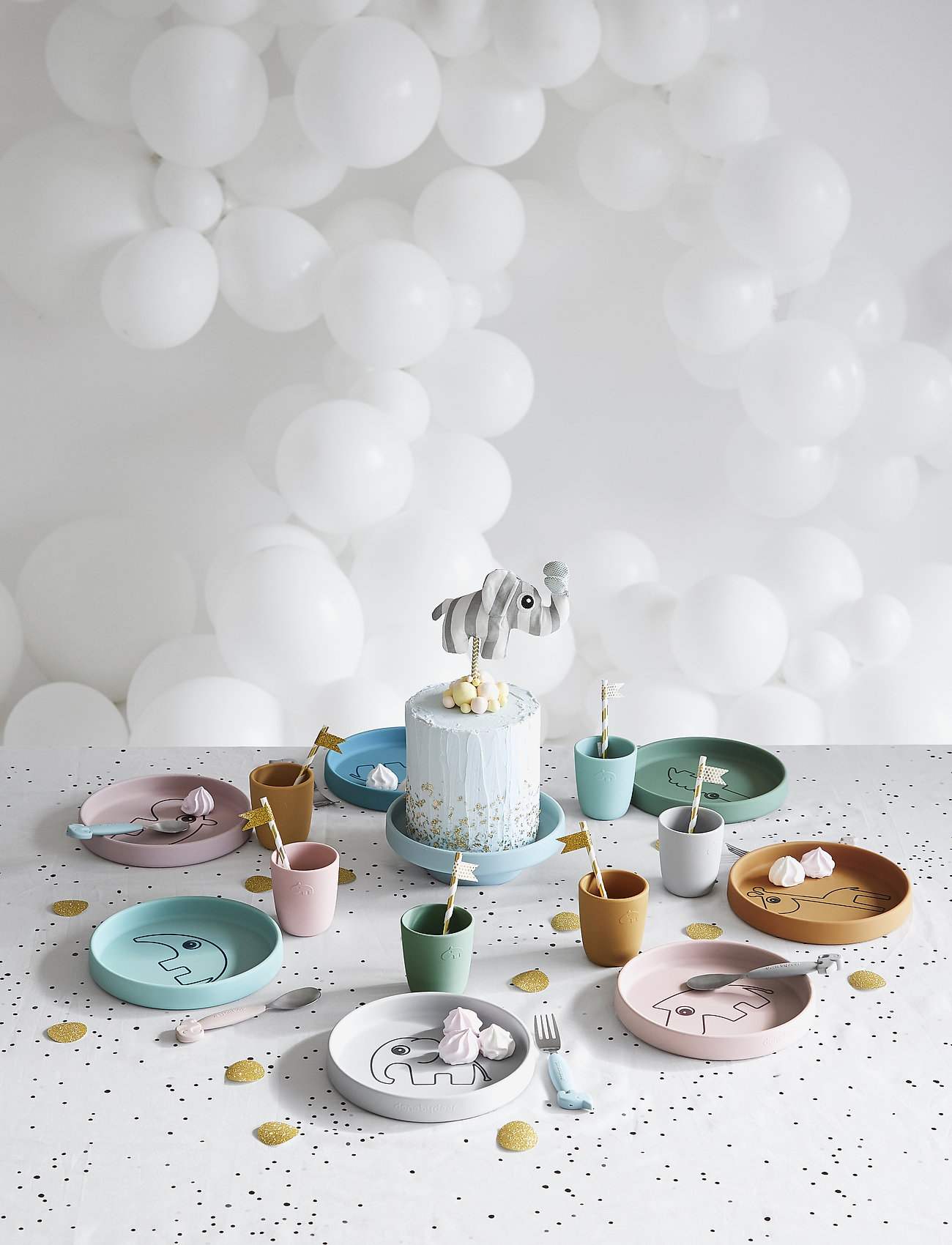 Done by Deer - Silicone mini mug Mustard - dinner sets - mustard - 2