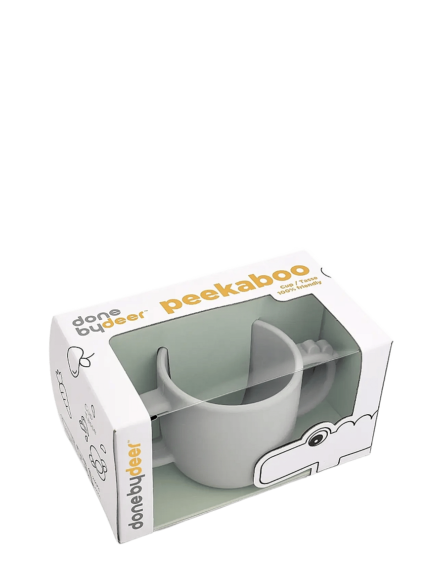 Done by Deer - Peekaboo 2-handle cup Croco Grey - essgeschirr - grey - 4