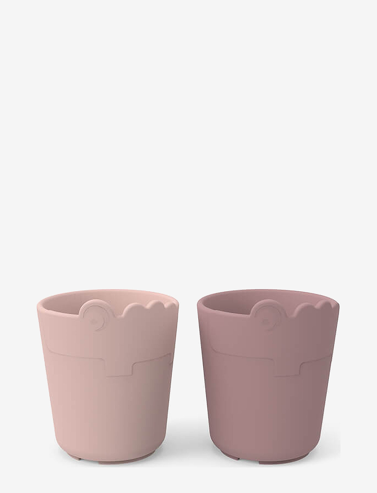 Done by Deer Kiddish Mini Mug 2-Pack Croco Powder, Ø6.5X H 7.8 cm, Pink, Kopper & Krus > Kopper, Børn