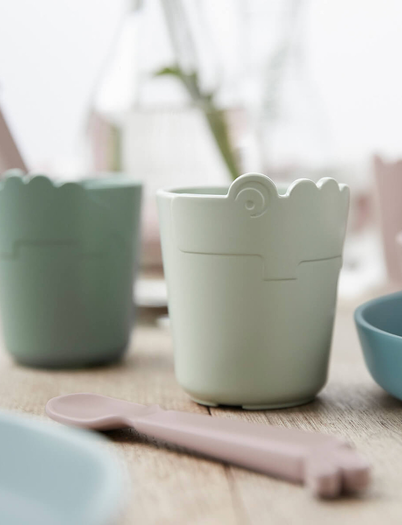 Done by Deer - Kiddish mini mug 2-pack Croco Blue - essgeschirr - blue - 2