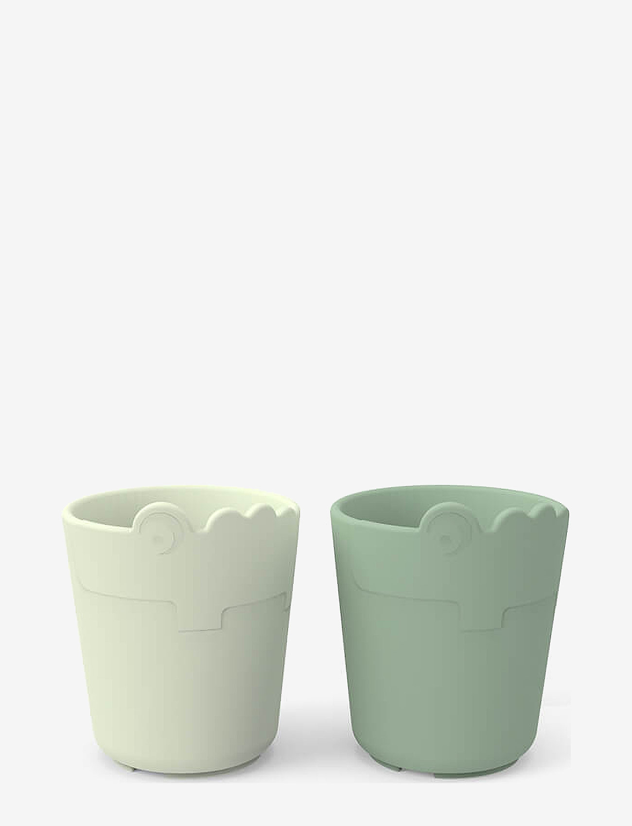 Done by Deer Kiddish Mini Mug 2-Pack Croco Green, Ø6.5X H 7.8 cm, Green, Kopper & Krus > Kopper, Børn