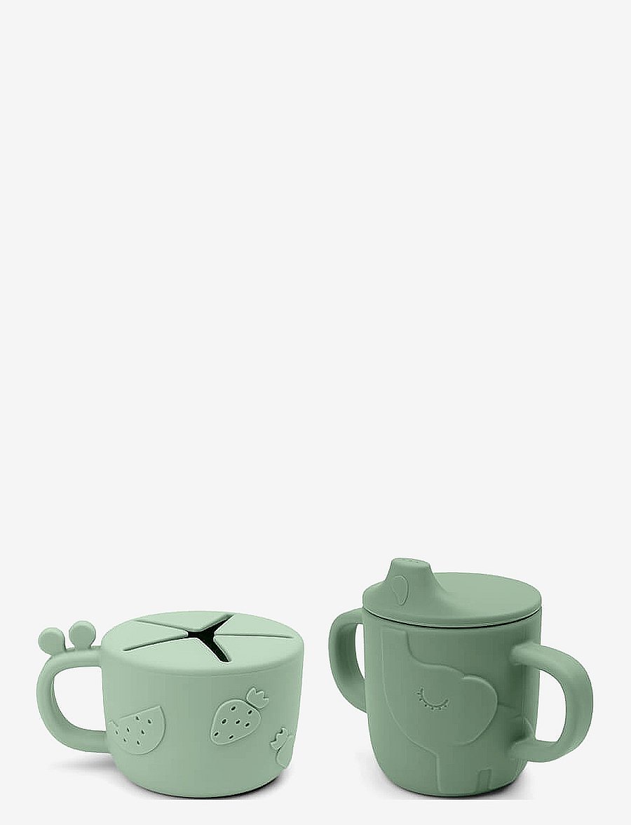Done by Deer - Peekaboo spout/snack cup set Deer friends Green - pipmuggar - green - 1
