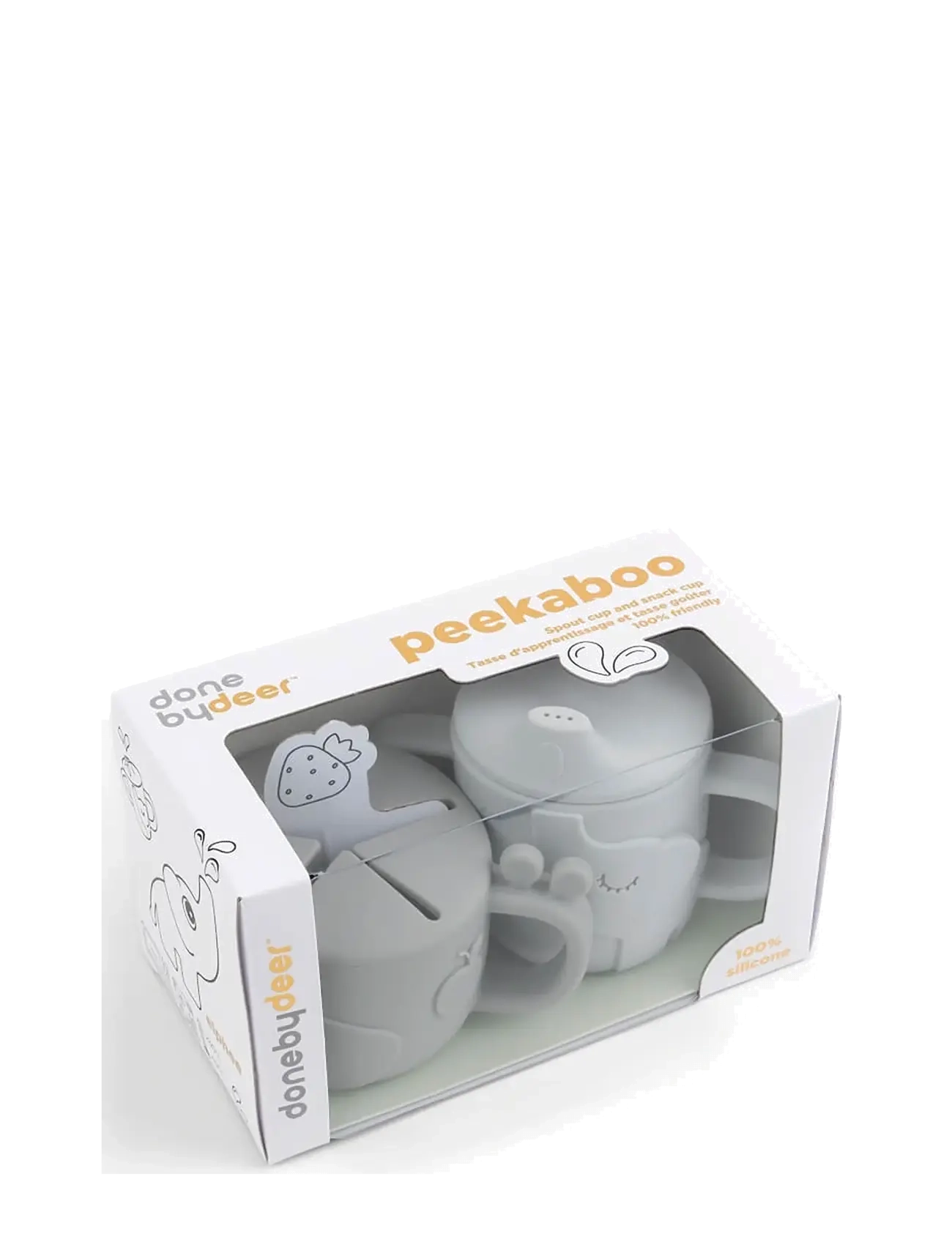 Done by Deer - Peekaboo tud/snack kop sæt Deer friends Grå - tudkopper - grey - 3