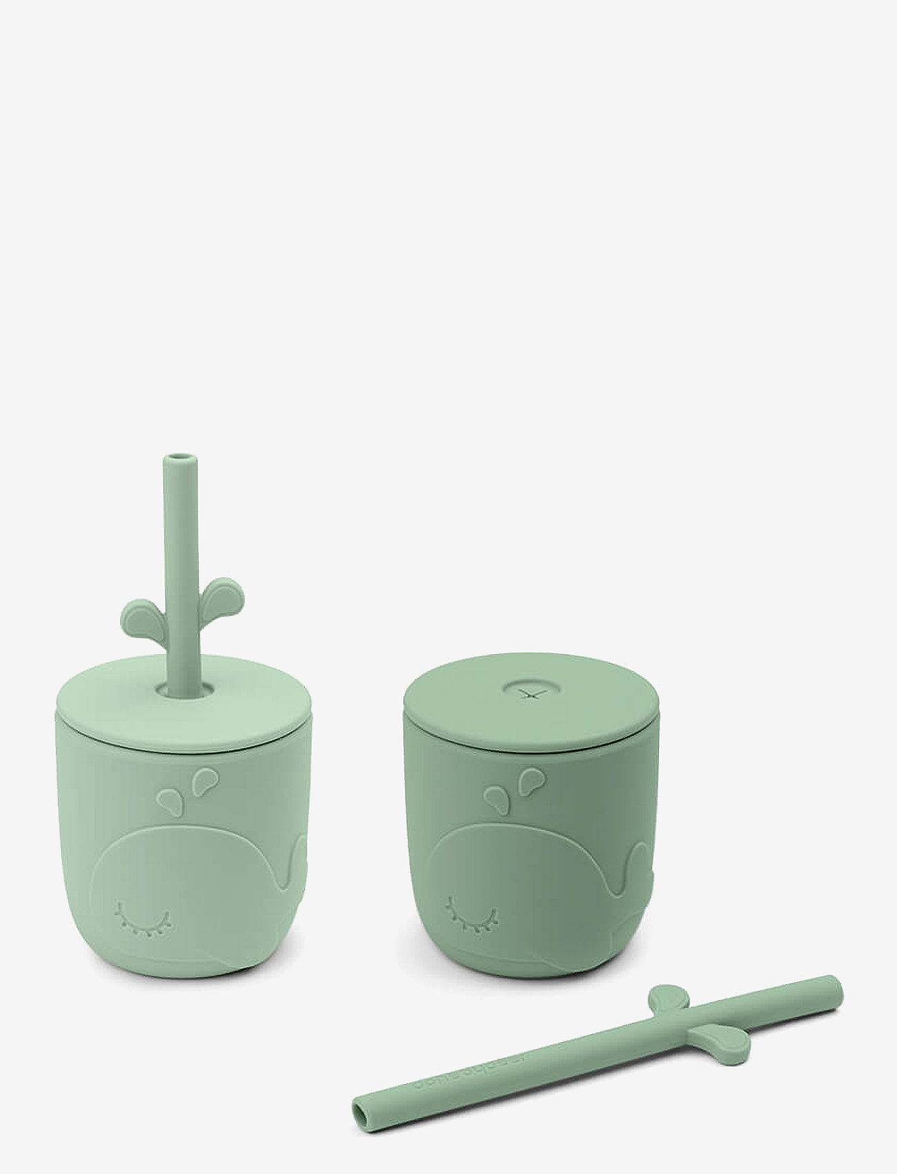 Done by Deer - Peekaboo straw cup 2-pack Wally Green - schnabeltassen - green - 1