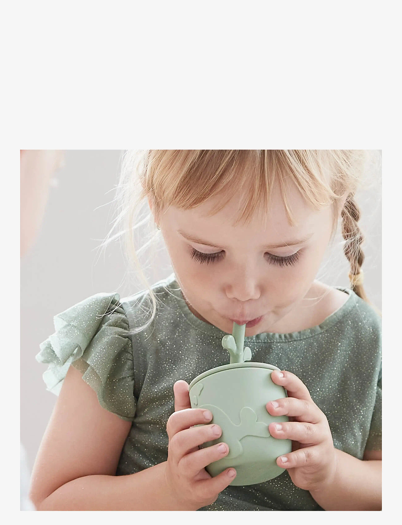 Done by Deer - Peekaboo straw cup 2-pack Wally Grey - tassen & becher - grey - 3