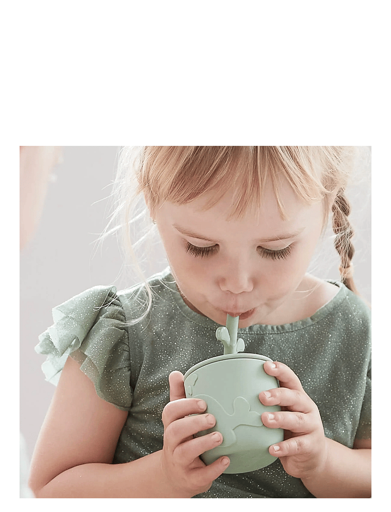 Done by Deer - Peekaboo straw cup 2-pack Wally Grey - tassen & becher - grey - 3