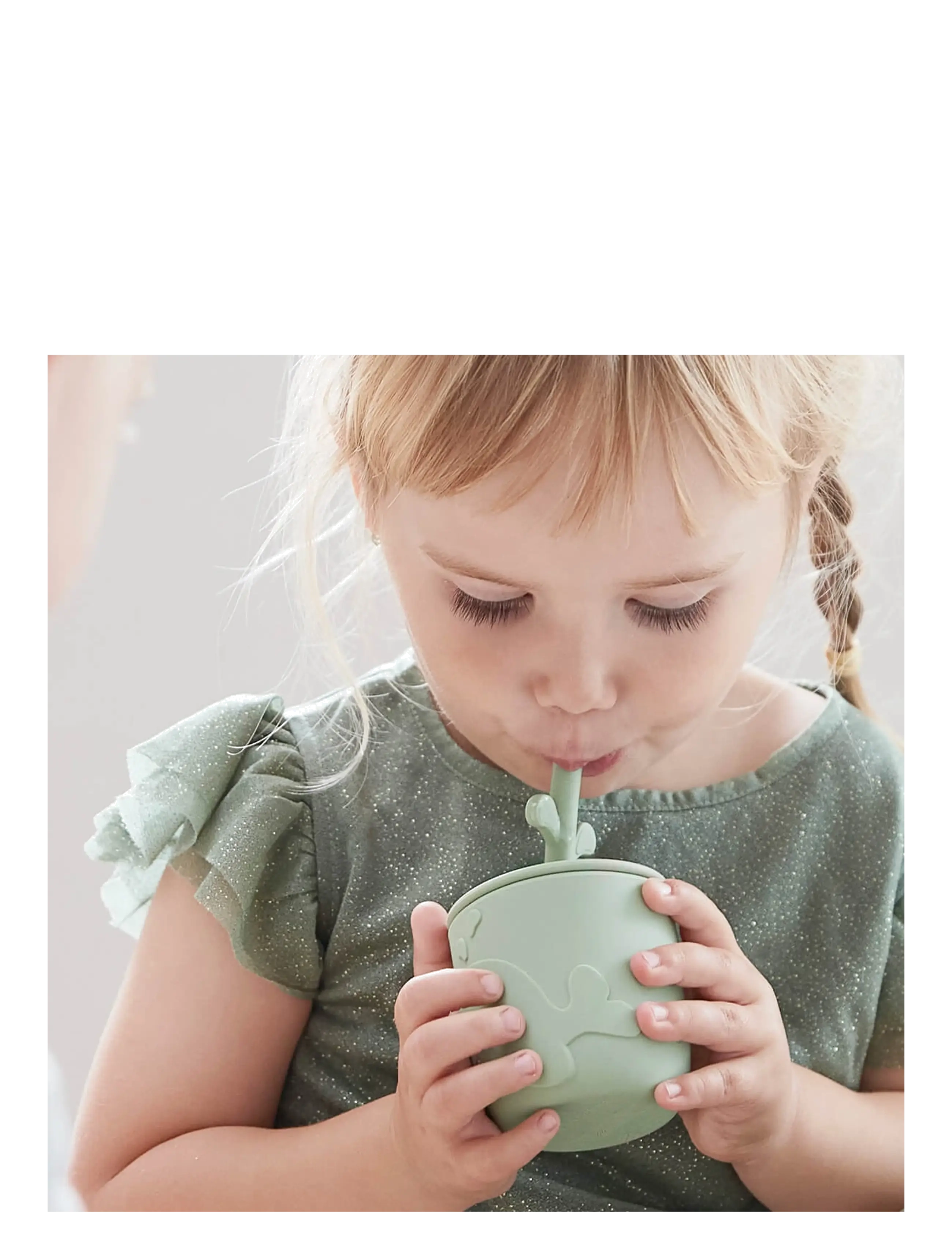 Done by Deer - Peekaboo straw cup 2-pack Wally Grey - cups & mugs - grey - 3