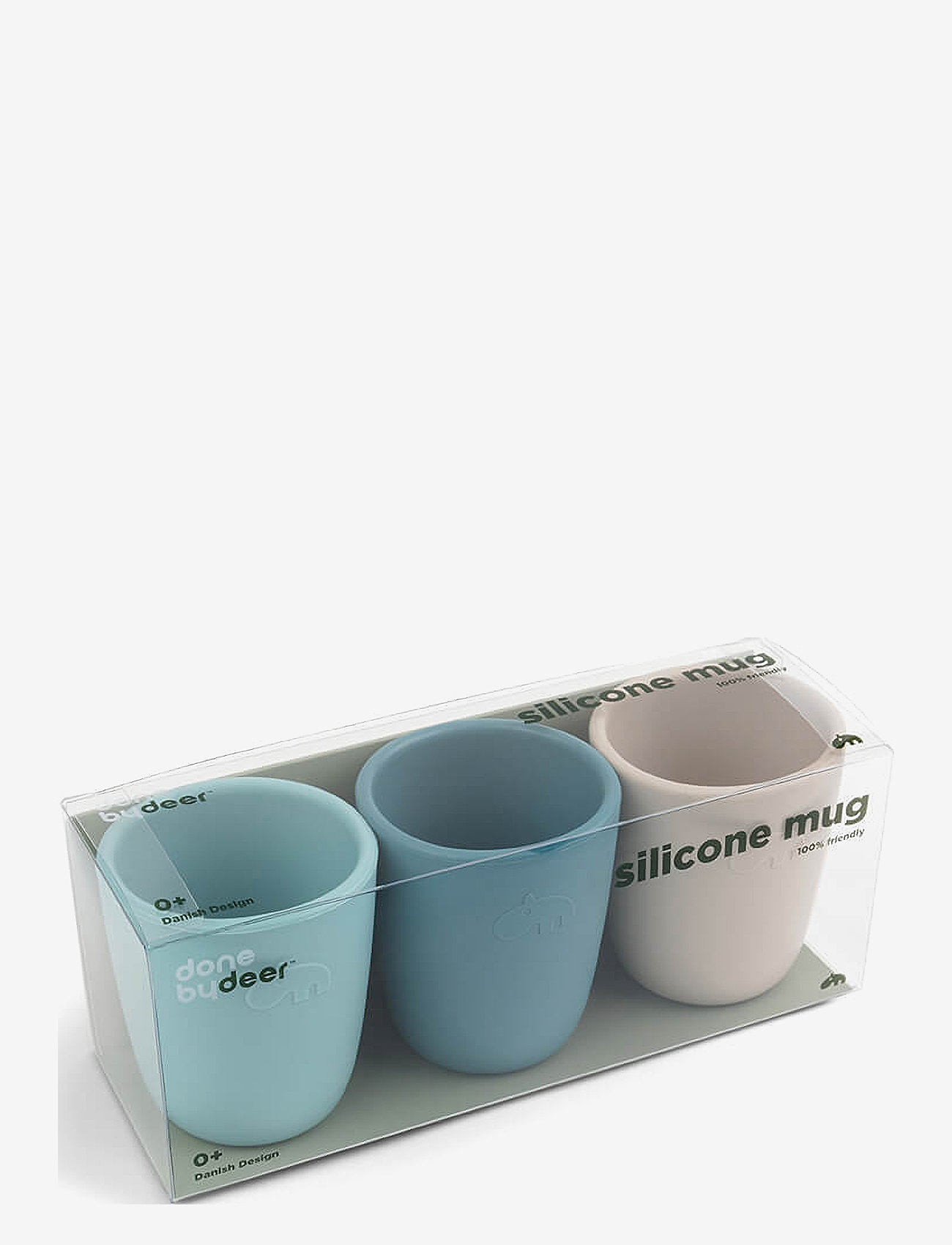Done by Deer - Silicone mini mug 3-pack Blue mix - blue mix - 1