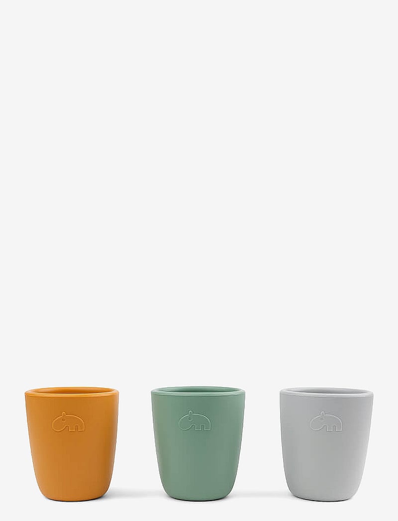Done by Deer - Silicone mini mug 3-pack Green/Mustard/Grey - colour mix - 0