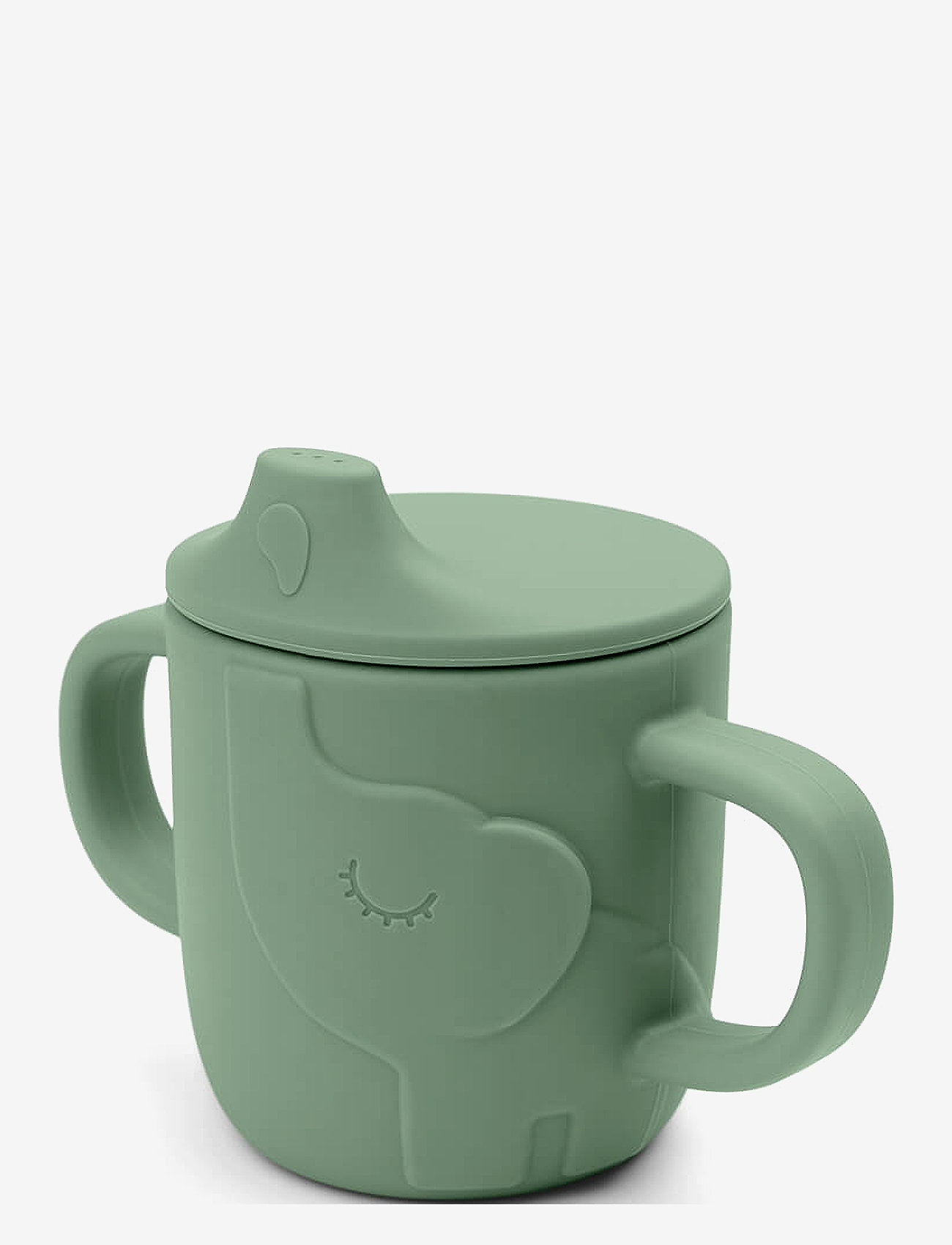 Done by Deer Peekaboo Spout Cup Elphee Green, Ø6.5X H 9 cm, Green, Fodring Af Baby > Suttekopper, Børn