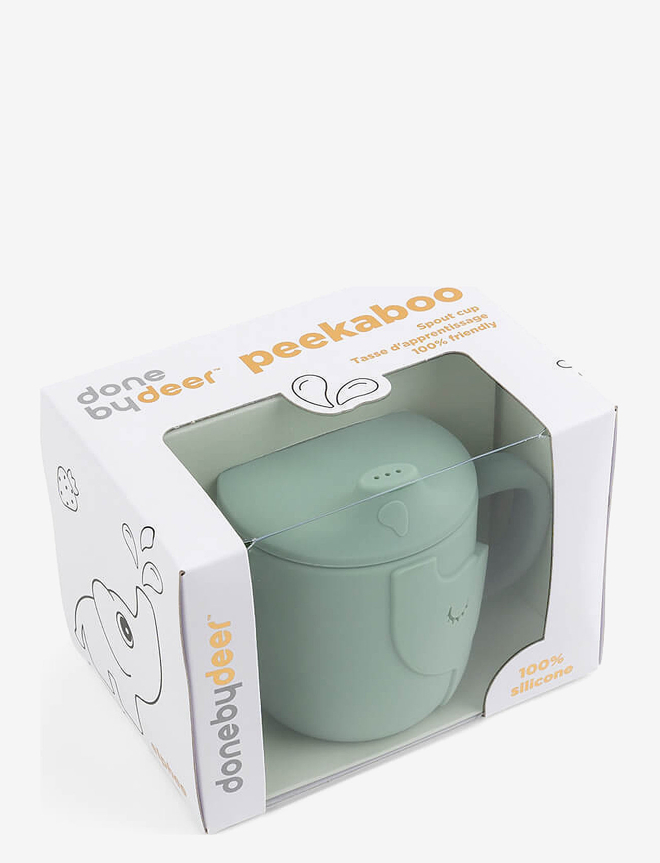 Done by Deer - Peekaboo spout cup Elphee Green - mazuļu krūzītes - green - 2