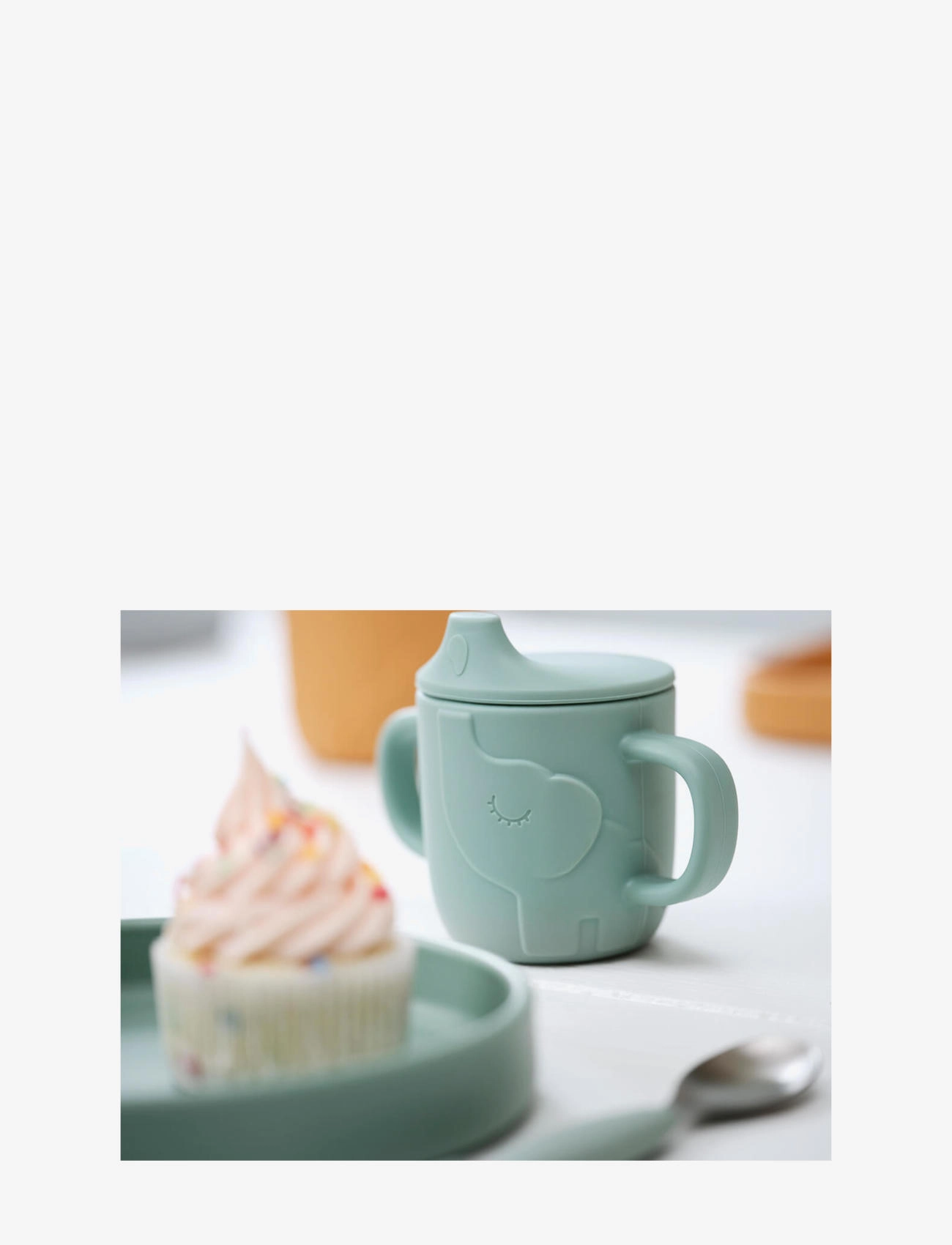 Done by Deer - Peekaboo spout cup Elphee Green - mazuļu krūzītes - green - 3