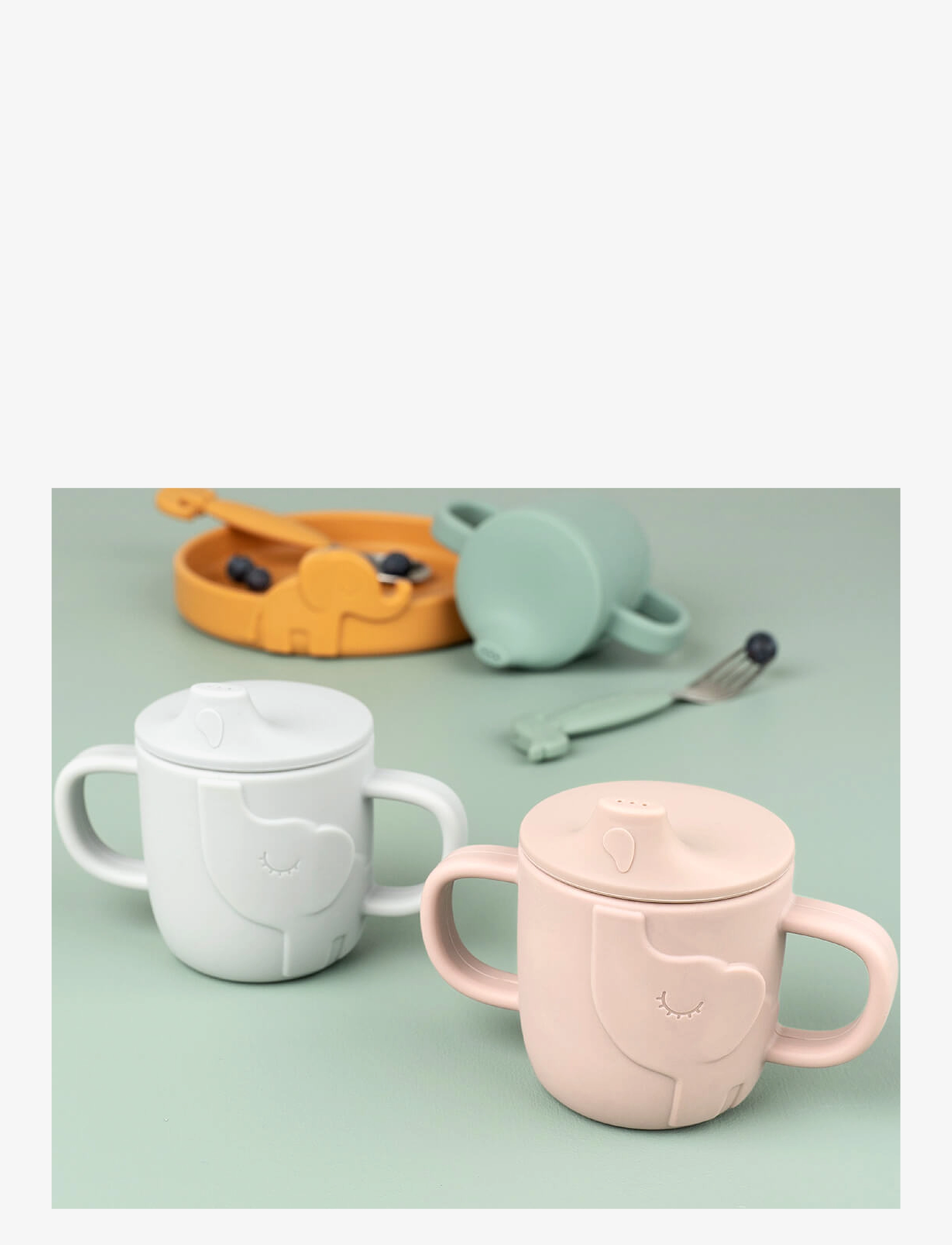 Done by Deer - Peekaboo spout cup Elphee Green - mazuļu krūzītes - green - 4