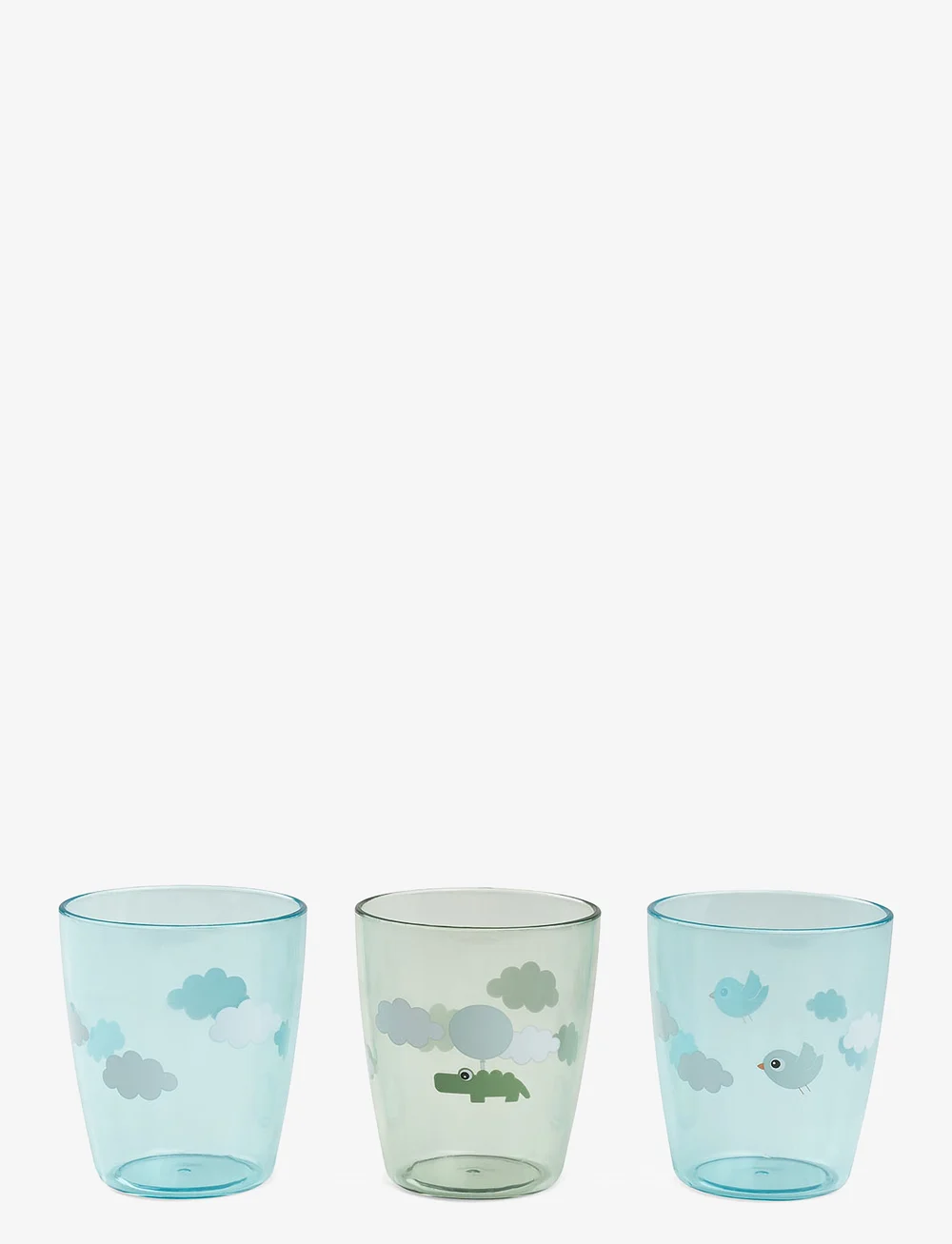 Done by Deer - Yummy mini glass 3 pcs Happy clouds Green - essgeschirr - green - 0