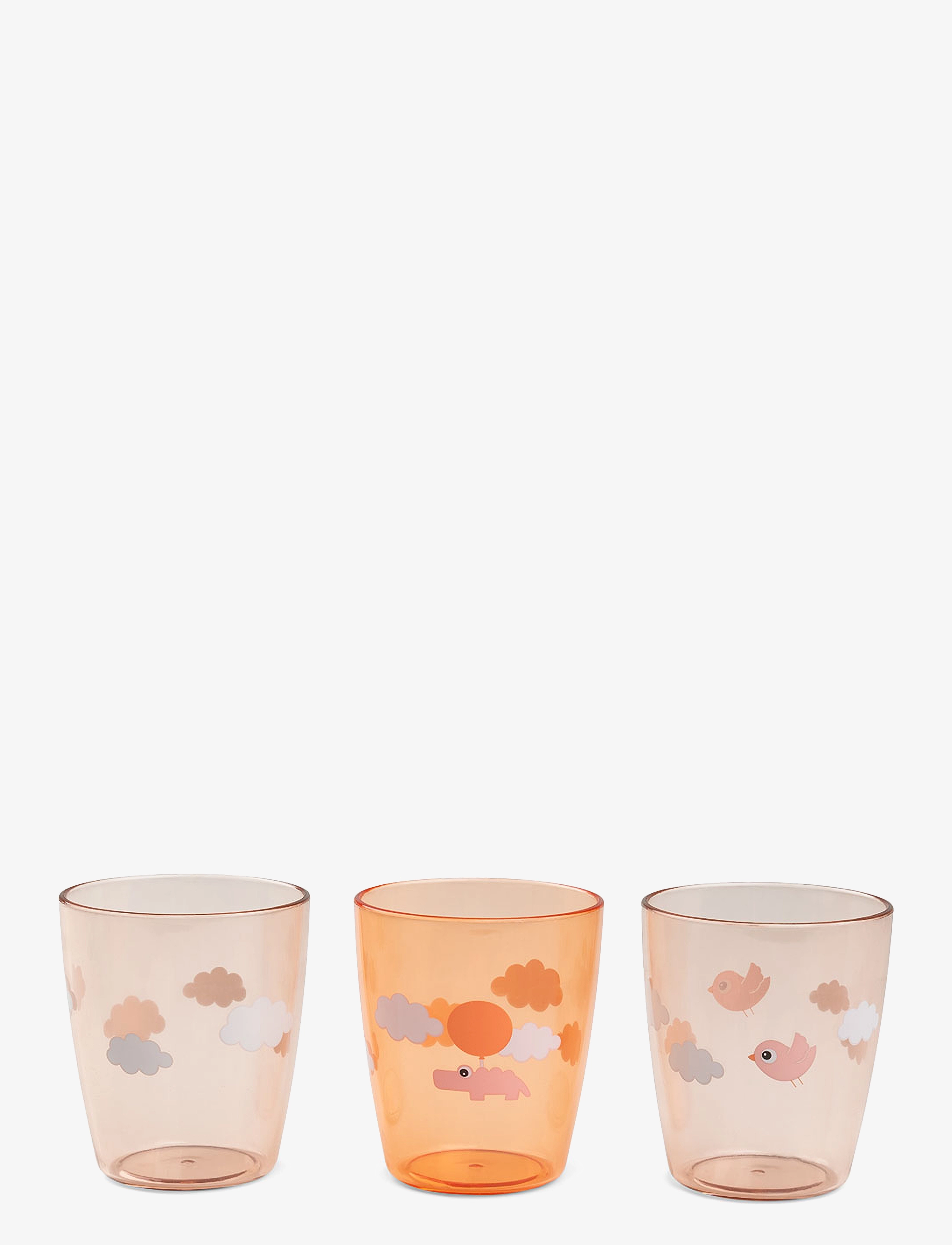 Done by Deer Yummy Mini Glass 3 Pcs Happy Clouds Papaya, One Size, Orange, Kopper & Krus > Kopper, Børn