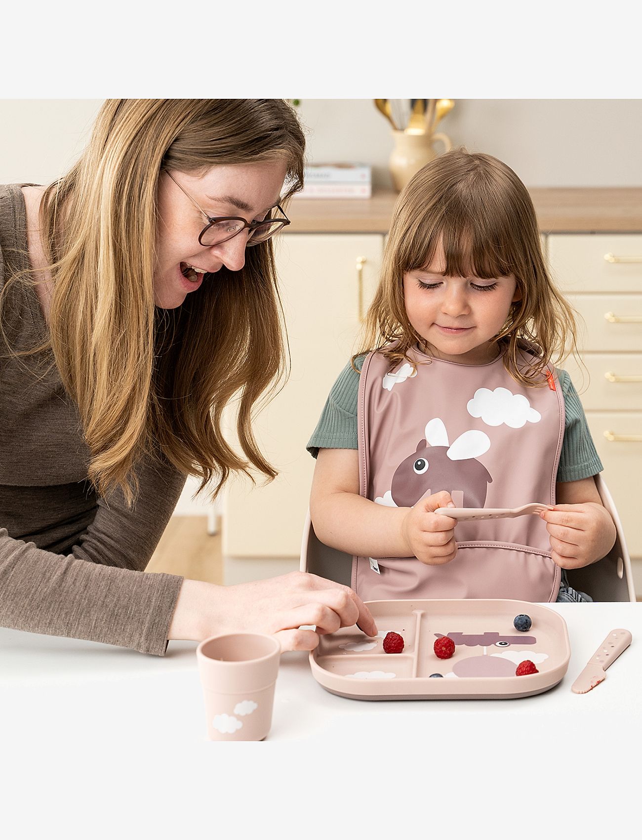 Done by Deer - Foodie mini mug Happy clouds Powder - serveringsset - powder - 4