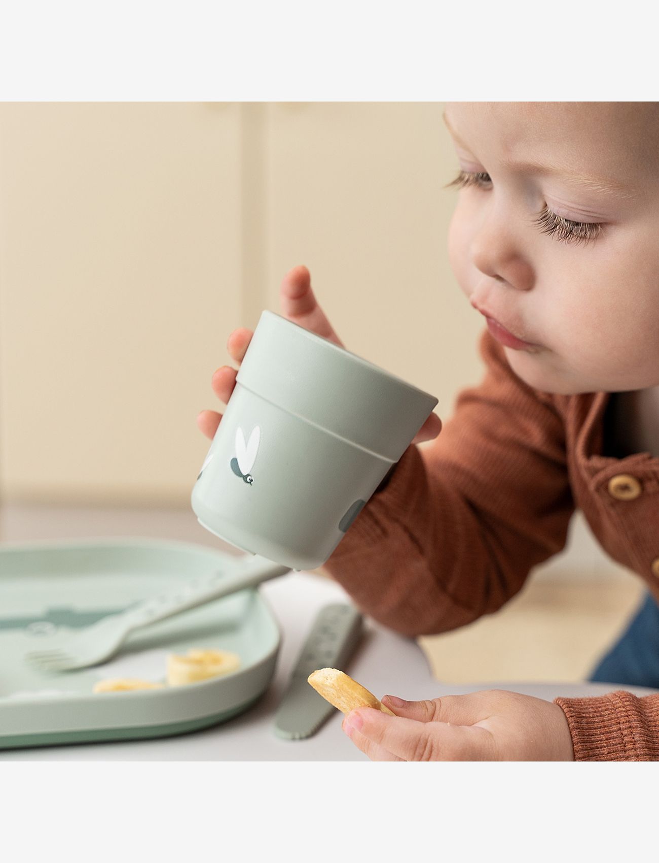 Done by Deer - Foodie mini mug Croco - serveringssæt - green - 4