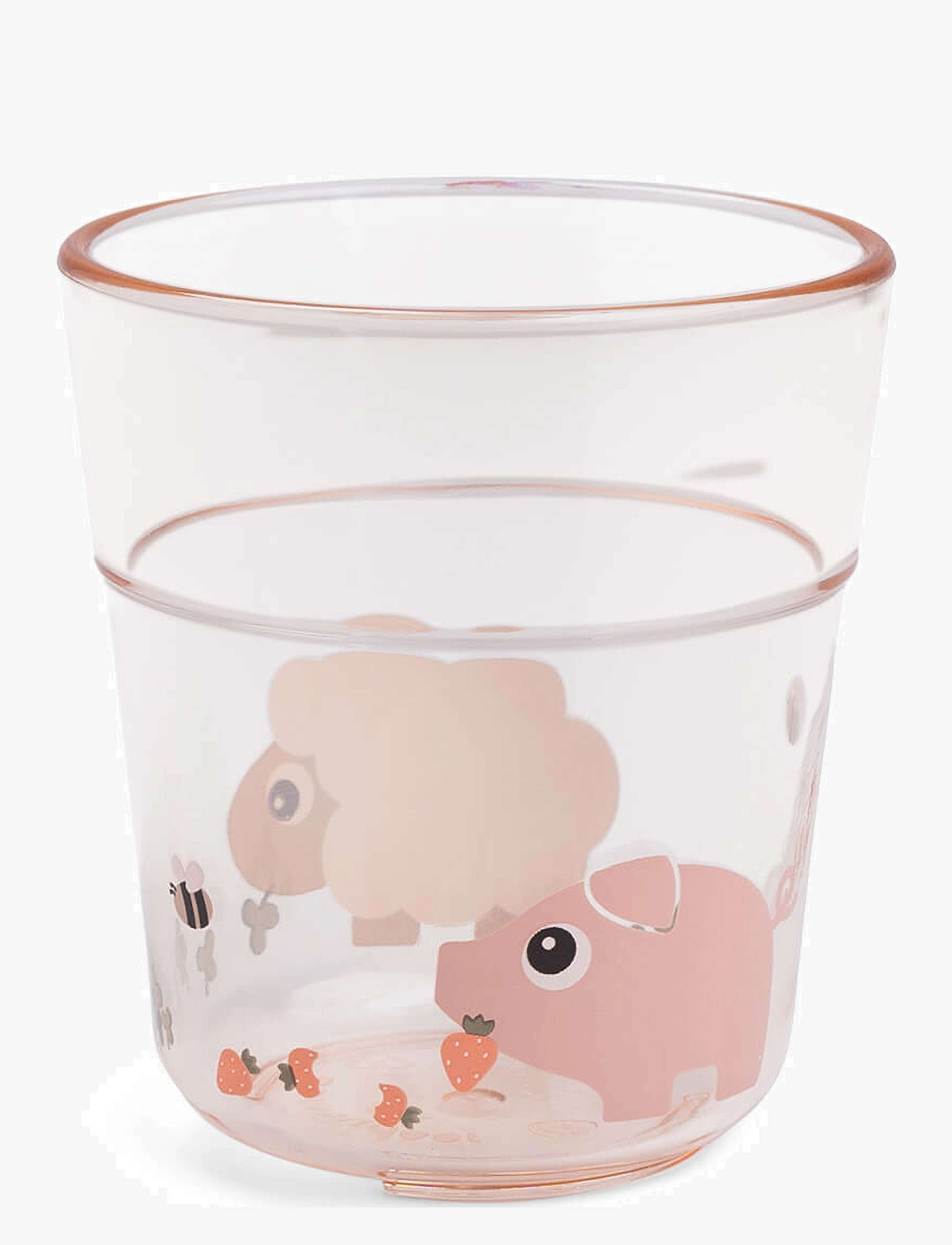 Done by Deer Glass L Tiny Farm Powder, Ø 7.5X H 8 cm.180ml, Pink, Kopper & Krus > Kopper, Børn