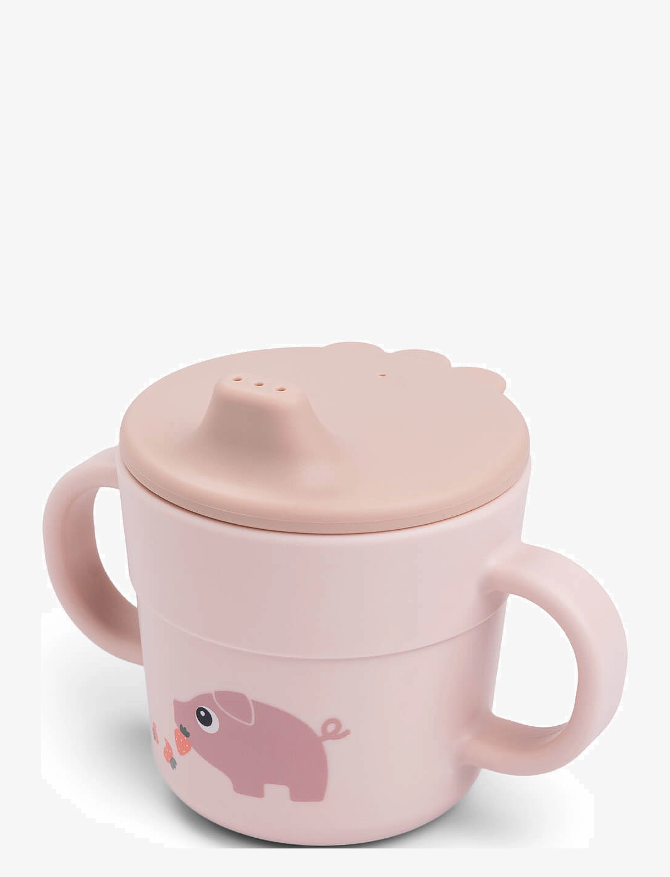 Done by Deer Foodie Spout Cup Tiny Farm Powder, Ø8X H 9 cm.215ml, Baby Feeding, Rosa - Sippy Cups, Kinder