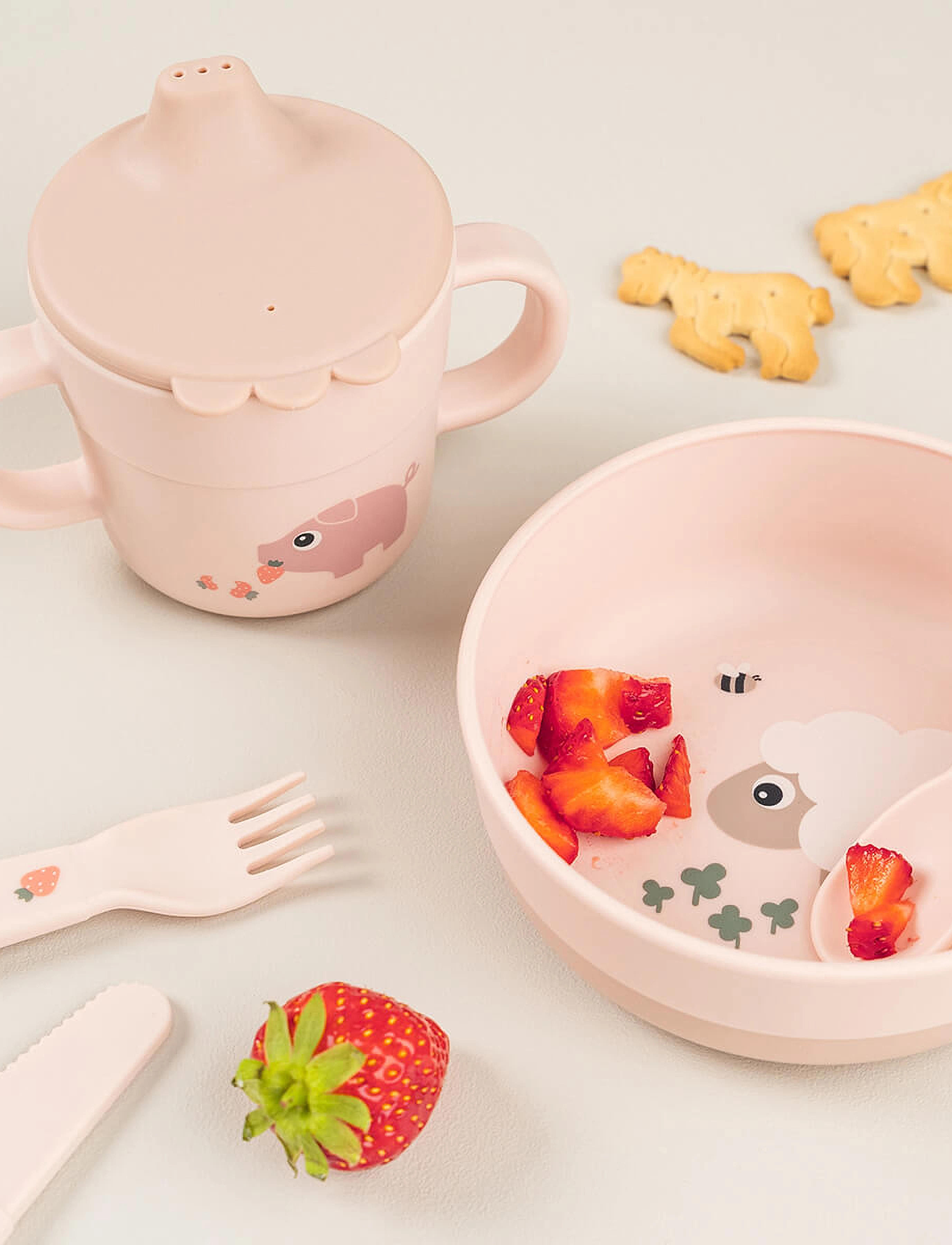 Done by Deer - Foodie spout cup Tiny farm Powder - mazuļu krūzītes - powder - 3