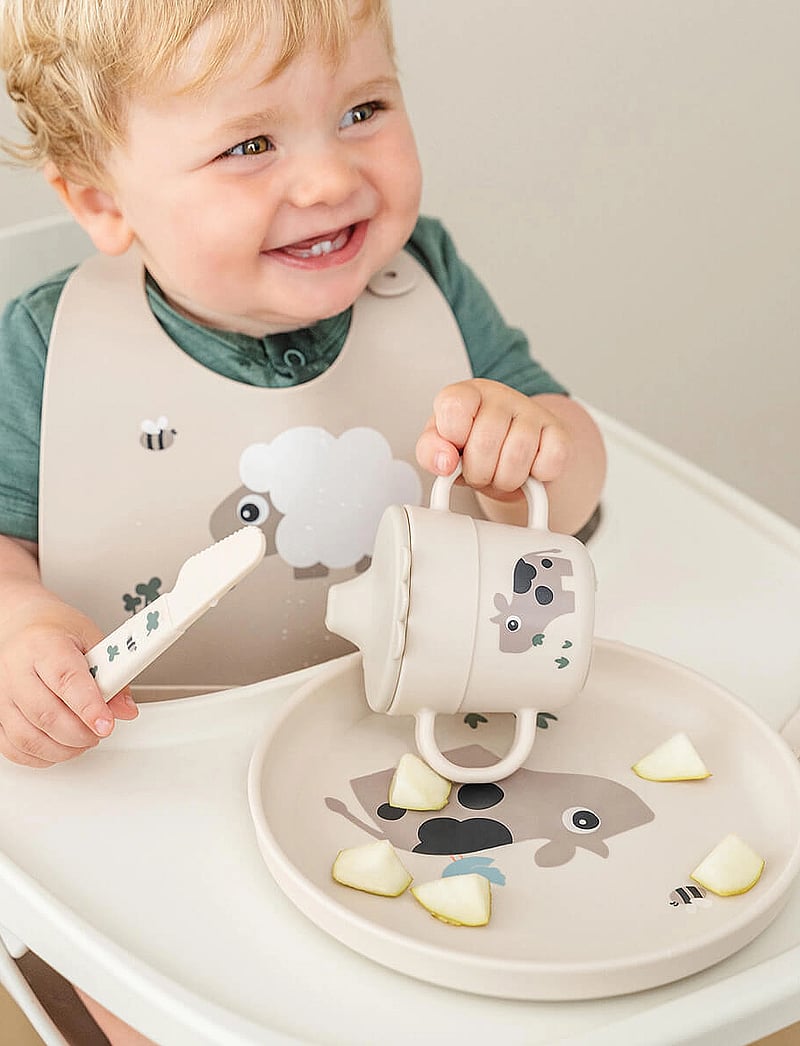 Done by Deer - Foodie spout cup Tiny farm Sand - tassen & becher - sand - 4