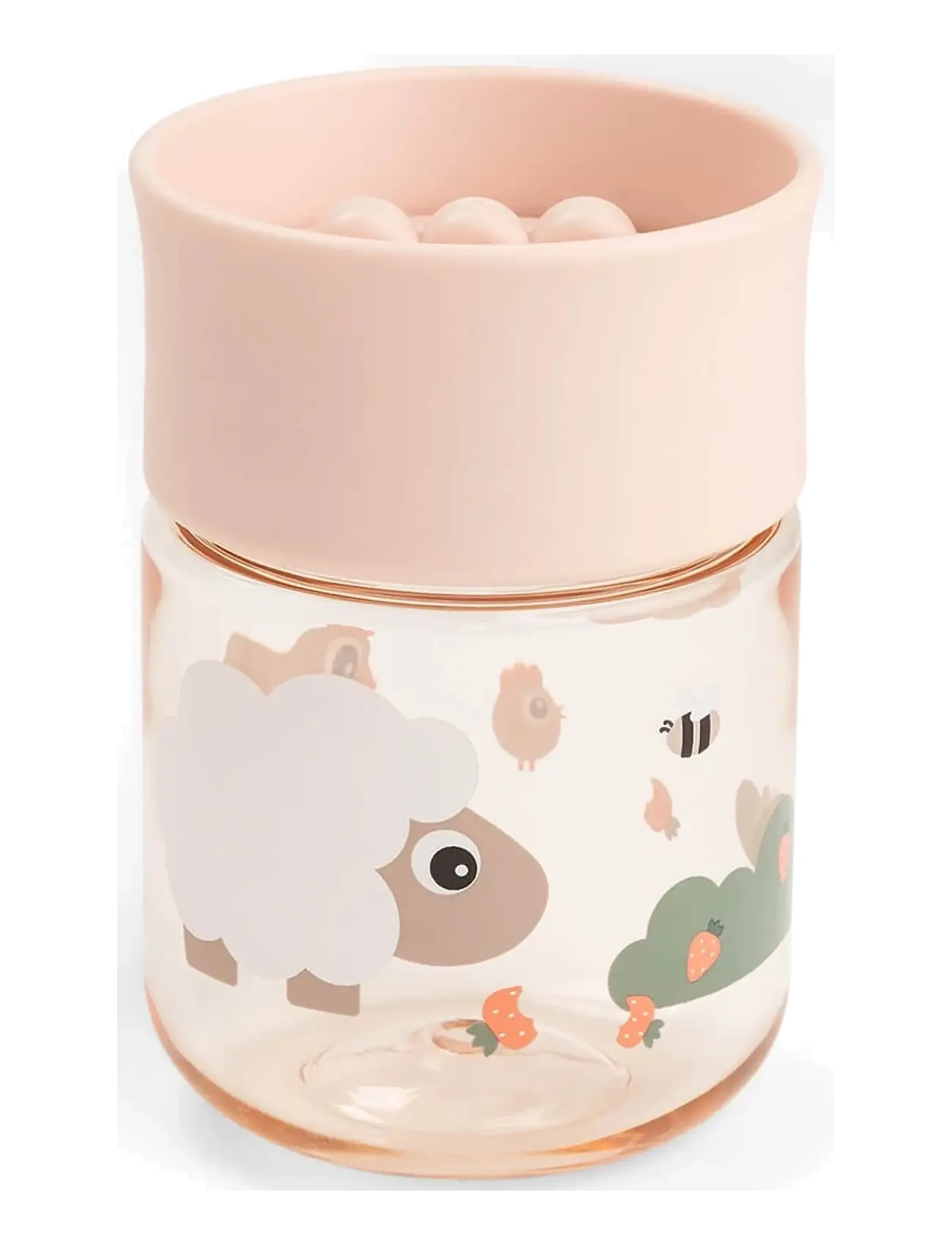 Done by Deer Learning Cup 360° Tiny Farm Powder, Kop & Mugs, Pink, Str: Ø 7.5X H 11CM