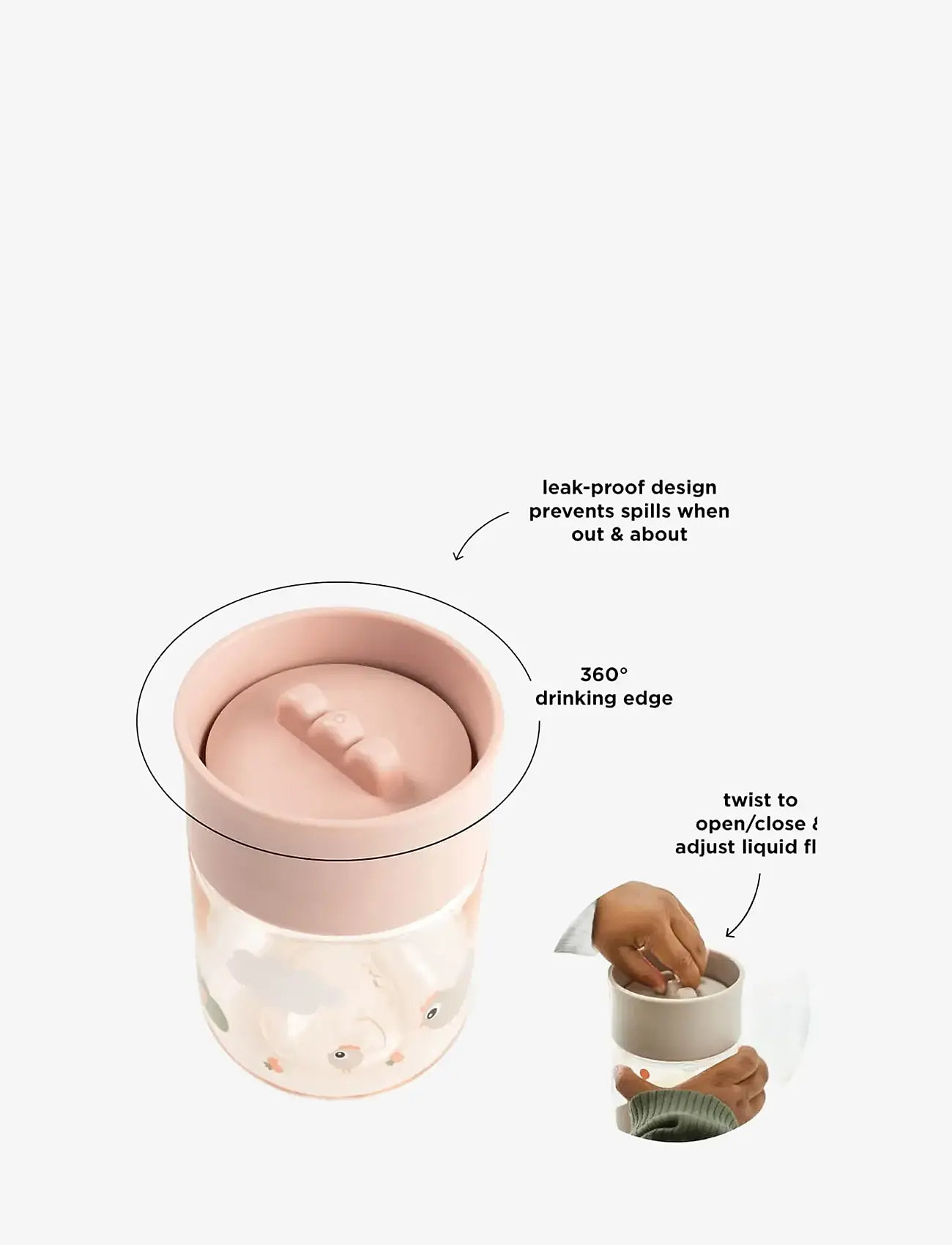 Done by Deer - Learning cup 360° Tiny farm Powder - tassen & becher - powder - 3