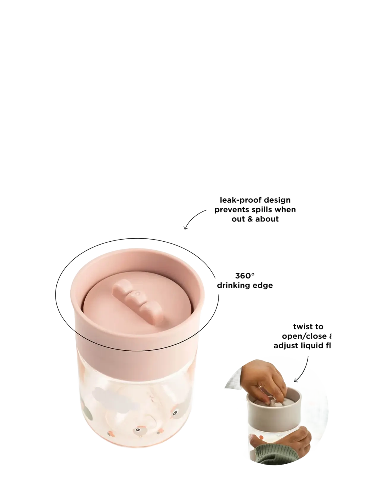 Done by Deer - Learning cup 360° Tiny farm Powder - tassid ja kruusid - powder - 3