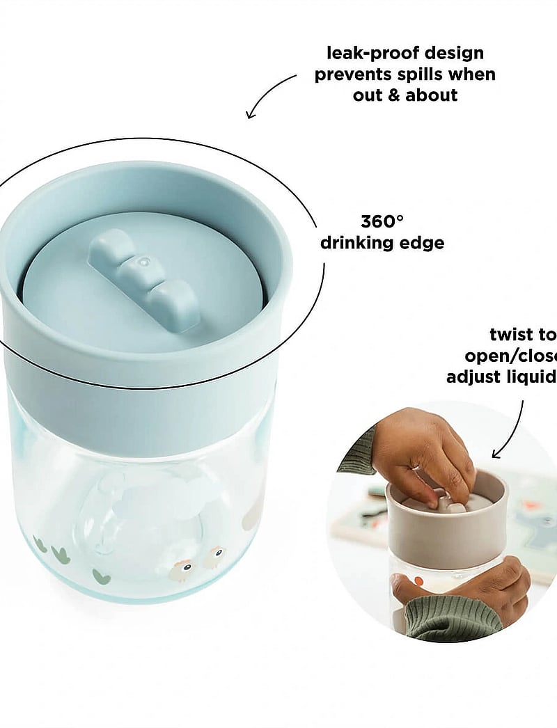Done by Deer - Learning cup 360° Tiny farm Blue - koppar & muggar - blue - 5