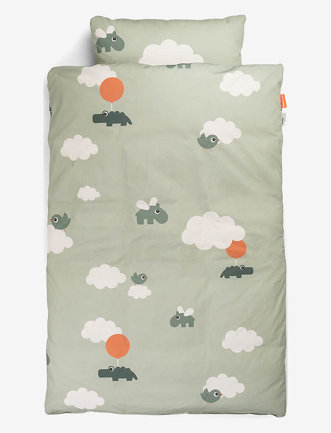 Done by Deer - Bedlinen baby INT/DK GOTS Happy clouds Green - green - 0