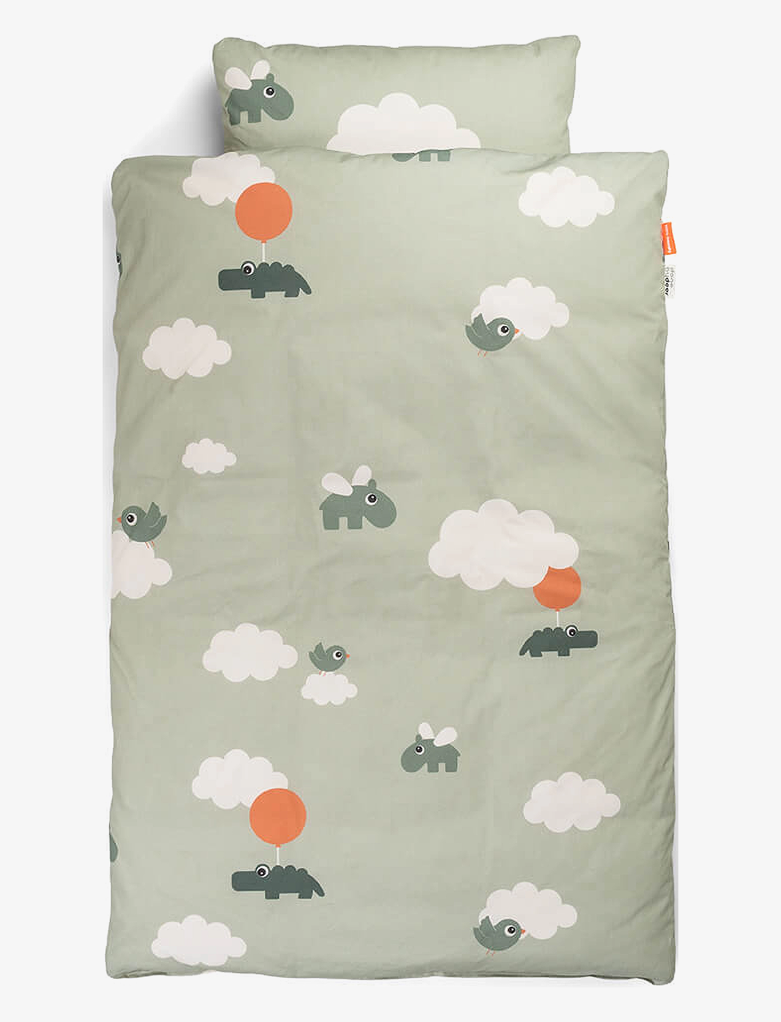 Done by Deer - Bedlinen junior DK GOTS Happy clouds Green - green - 0
