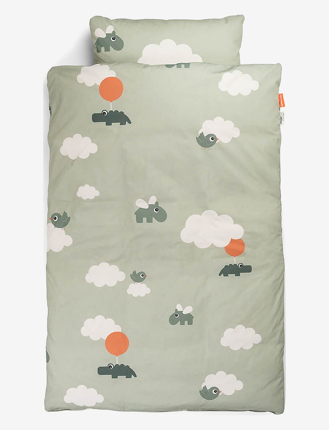 Done by Deer - Bedlinen junior INT GOTS Happy clouds Green - green - 0