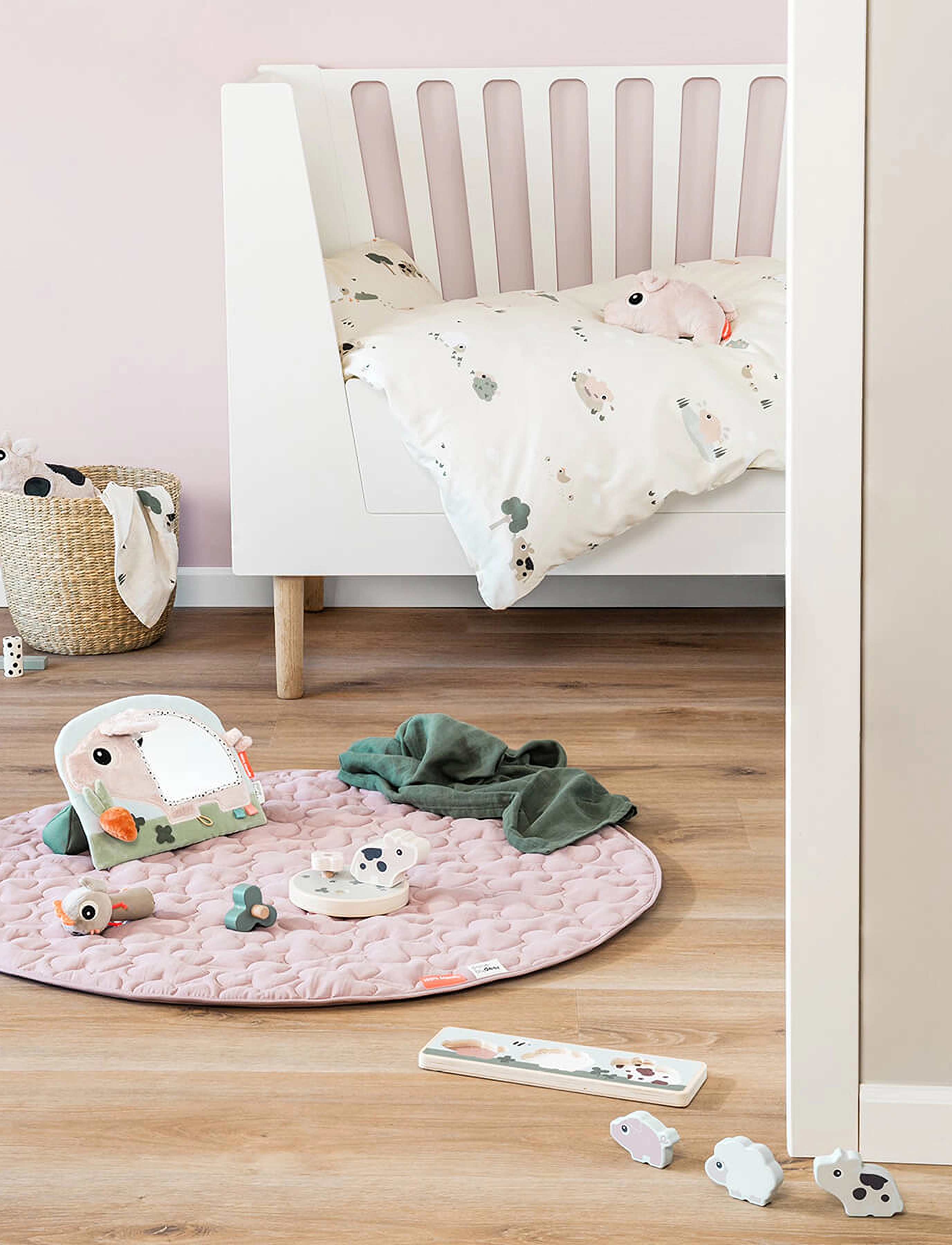 Done by Deer - Bedlinen baby INT/DK Tiny farm Sand - påslakanset - sand - 4