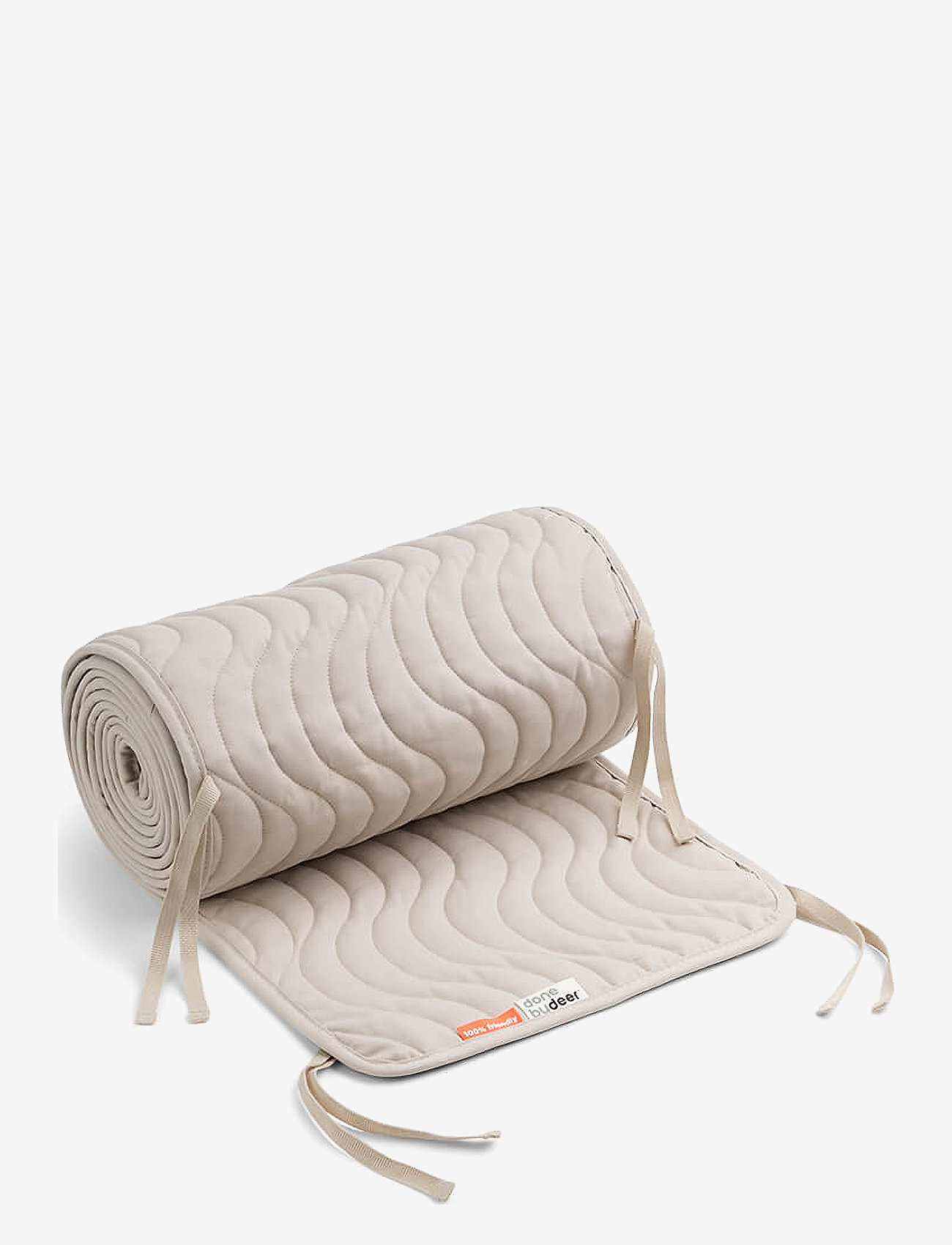 Quilted Bed Bumper M/Bindebånd Waves Sand
