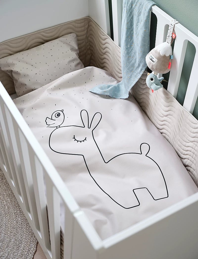 Done by Deer - Quilted bed bumper w/strings Waves Sand - gitterbettumrandungen - sand - 2