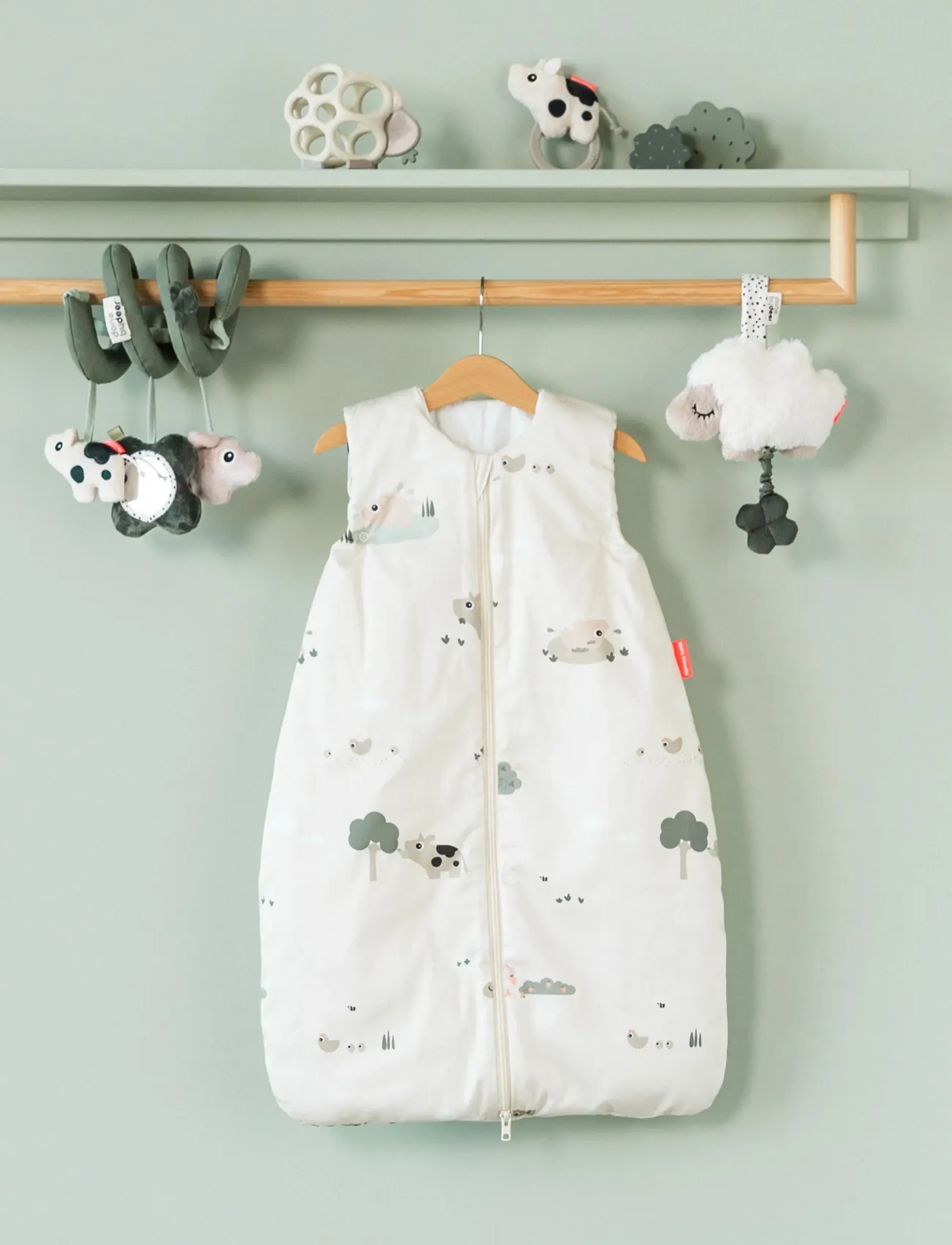 Done by Deer - Sleepy bag TOG 1.0 Tiny farm Sand 70 cm - baby-schlafsäcke - sand - 2