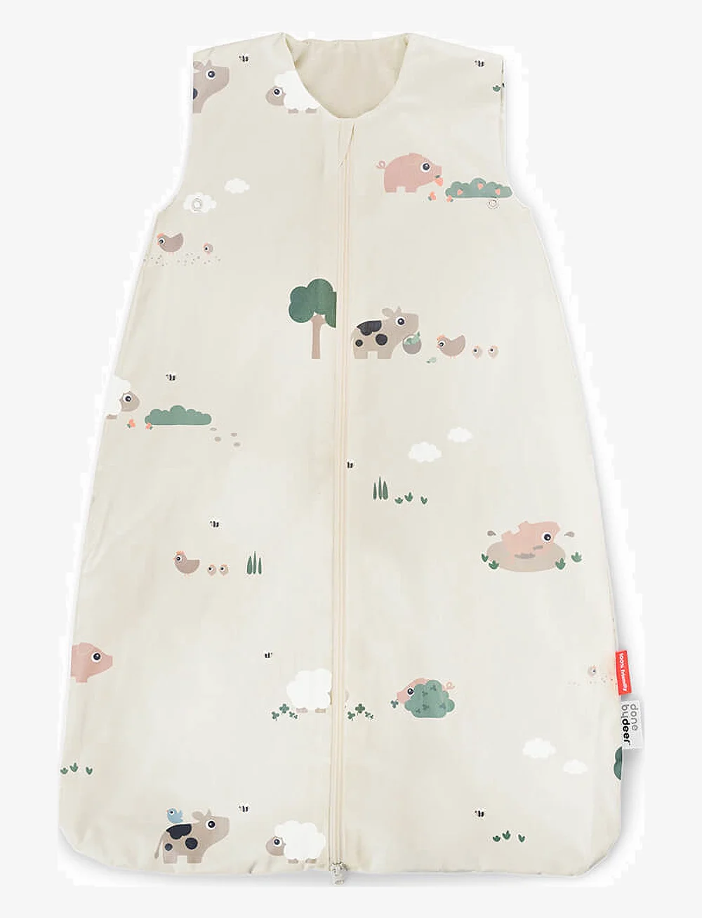 Done by Deer - Sleepy bag TOG 1.0 Tiny farm Sand 90 cm - baby sleeping bags - sand - 0