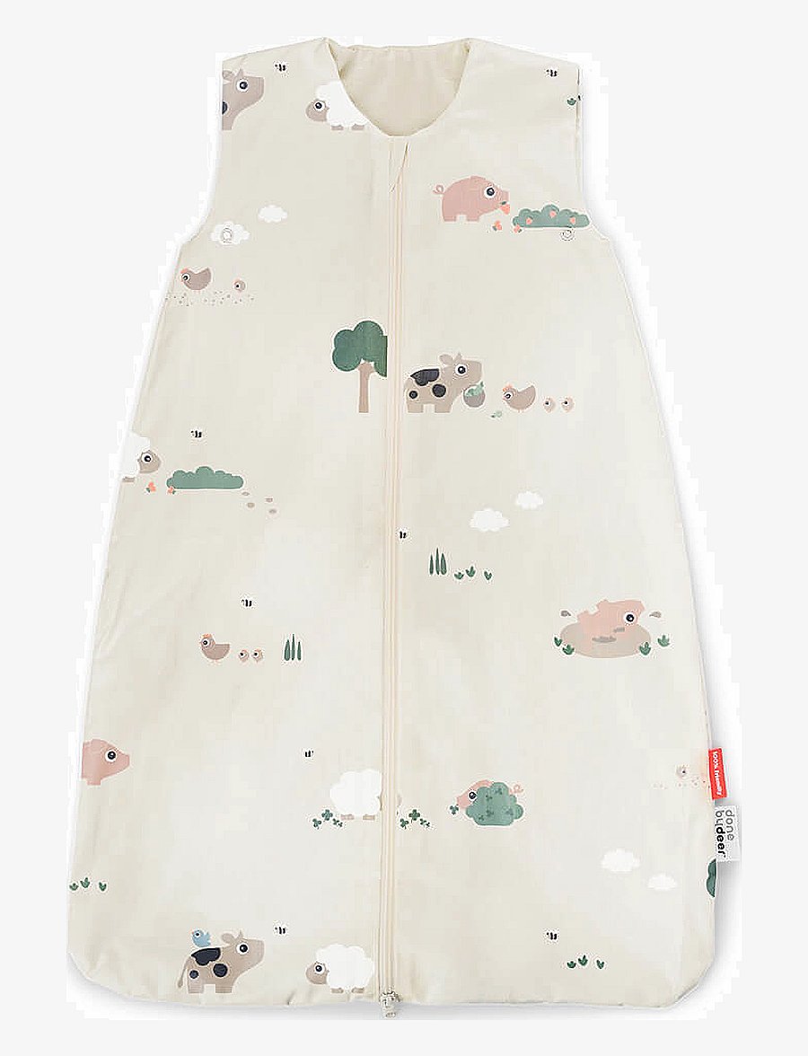Done by Deer - Sleepy bag TOG 1.0 Tiny farm Sand 90 cm - baby-schlafsäcke - sand - 0
