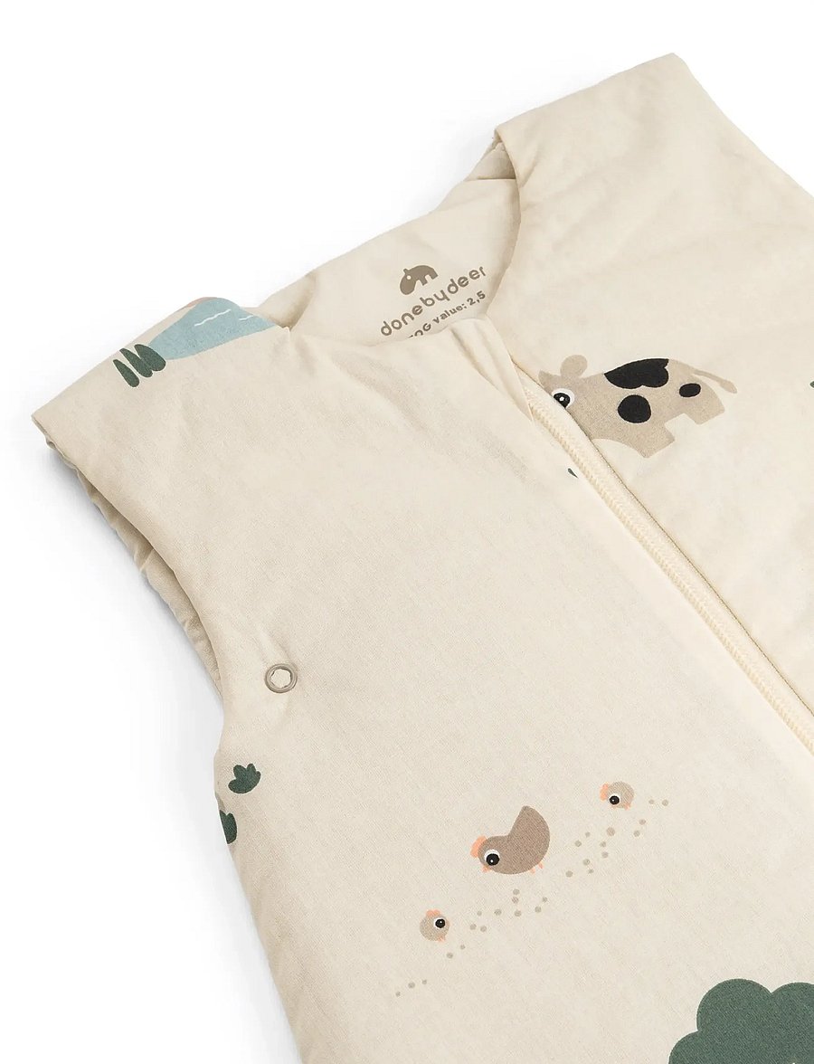 Done by Deer - Sleepy bag TOG 2.5 Tiny farm Sand 90 cm - baby-schlafsäcke - sand - 5