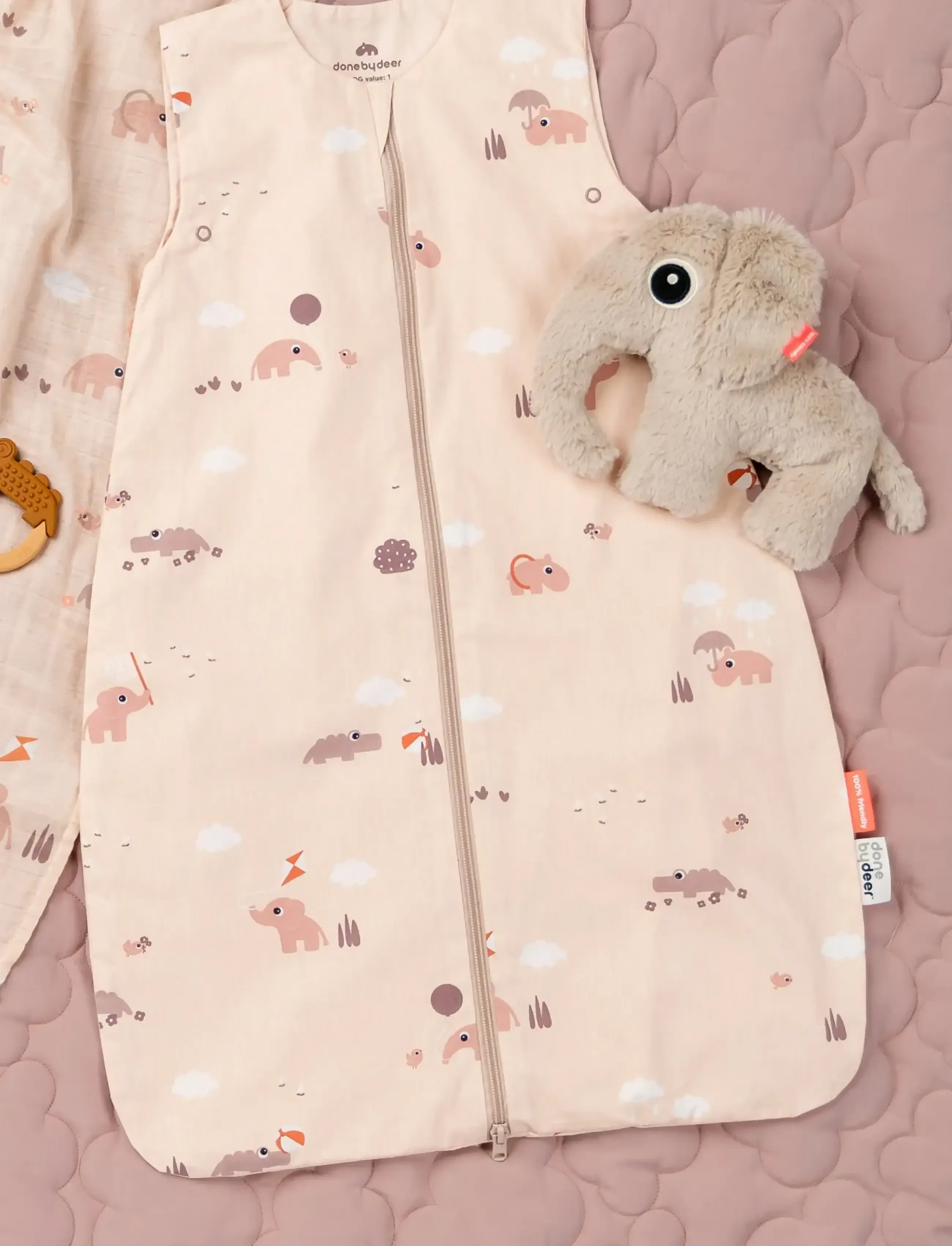 Done by Deer - Sleepy bag TOG 1.0 Playground Powder 70 cm - baby-schlafsäcke - powder - 0