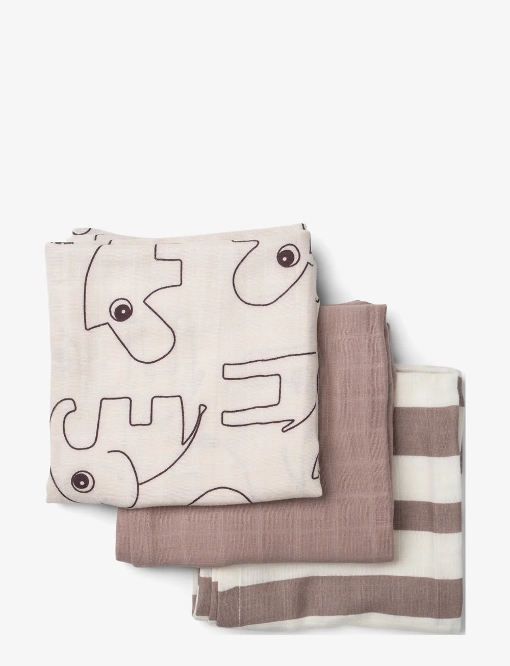 Done by Deer - Burp cloth 3-pack GOTS Deer friends Powder - muslindukar - powder - 1