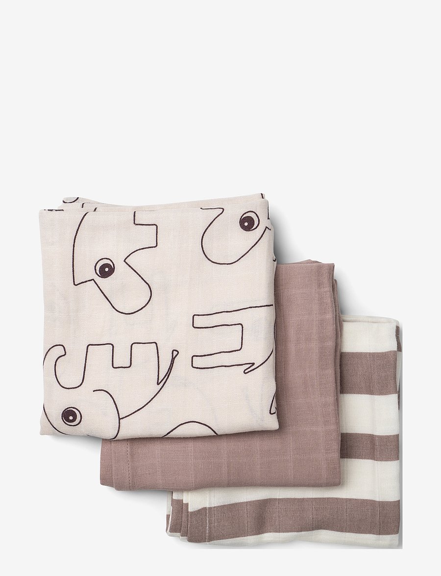 Done by Deer - Burp cloth 3-pack GOTS Deer friends Powder - mulltücher - powder - 1