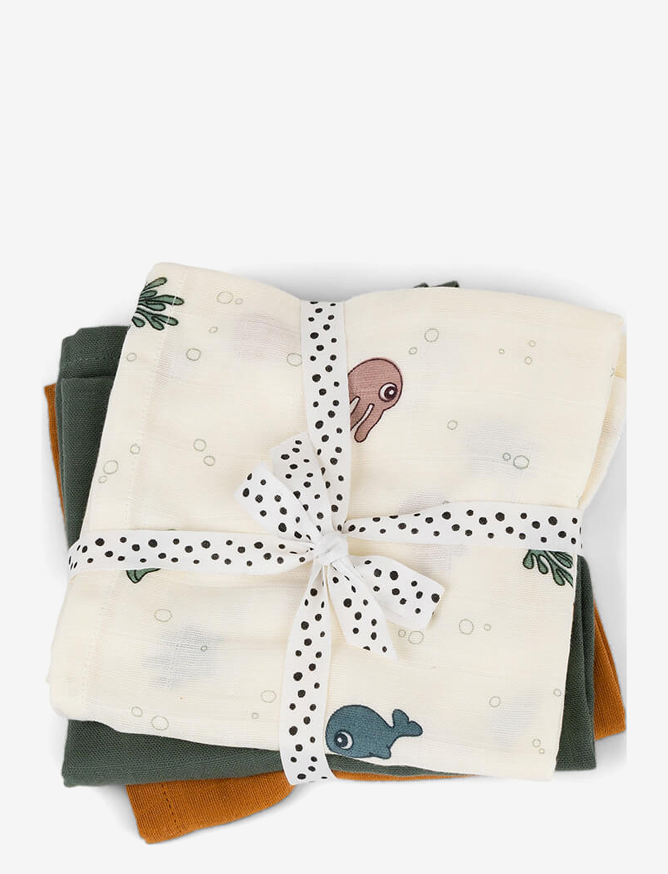 Burp cloth 3-pack GOTS Sea friends Colour mix - COLOUR MIX