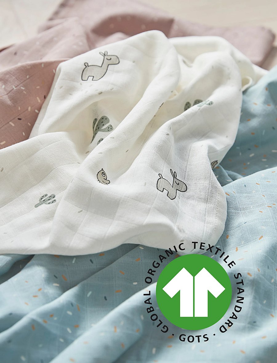 Done by Deer - Burp cloth 3-pack GOTS Lalee Powder - musliinist lapid - powder - 3