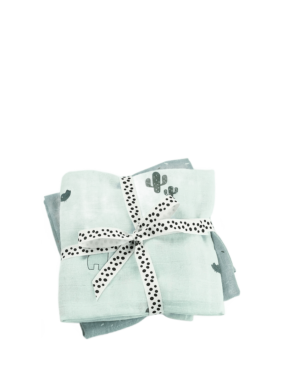 Done by Deer - Burp cloth 2-pack Lalee Blue - mulltücher - blue - 0